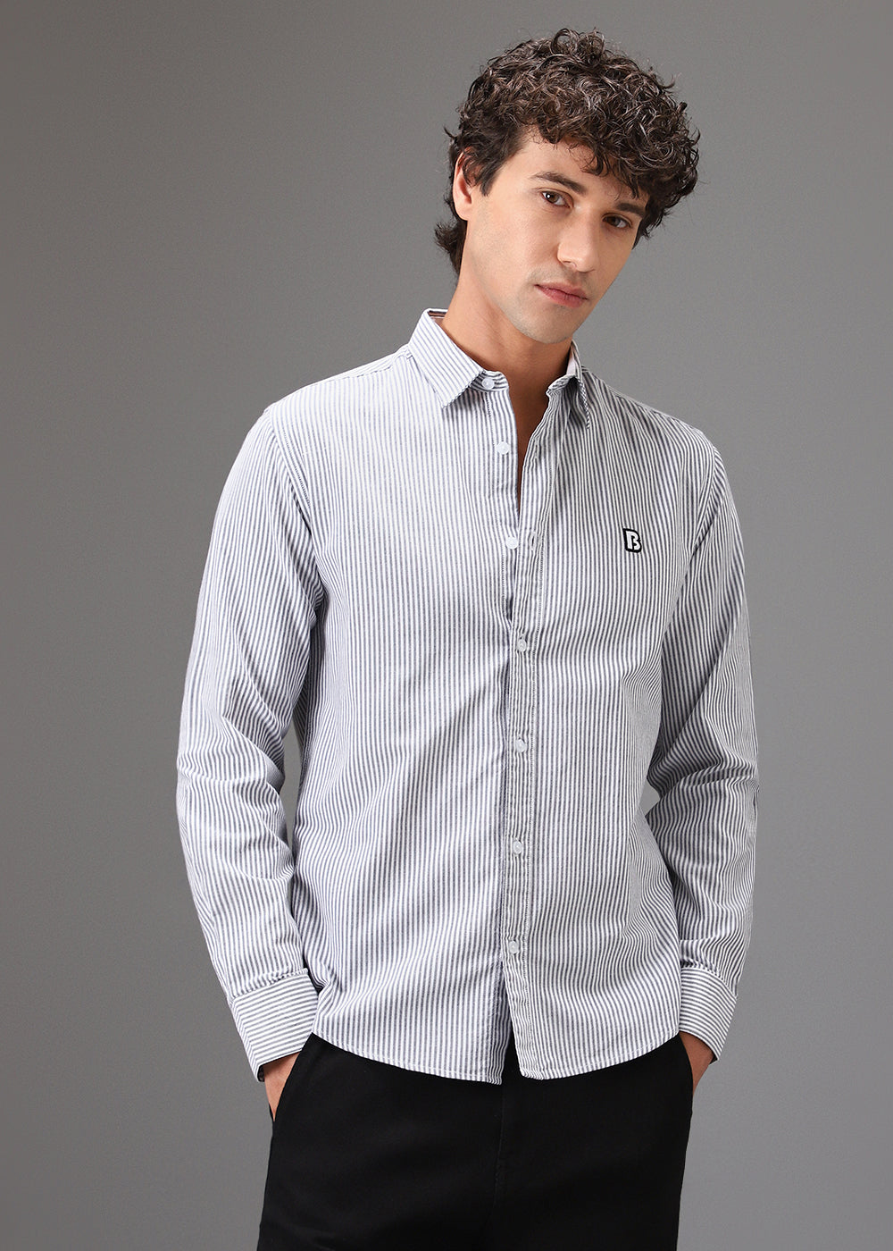 Black Pin Stripe Shirt