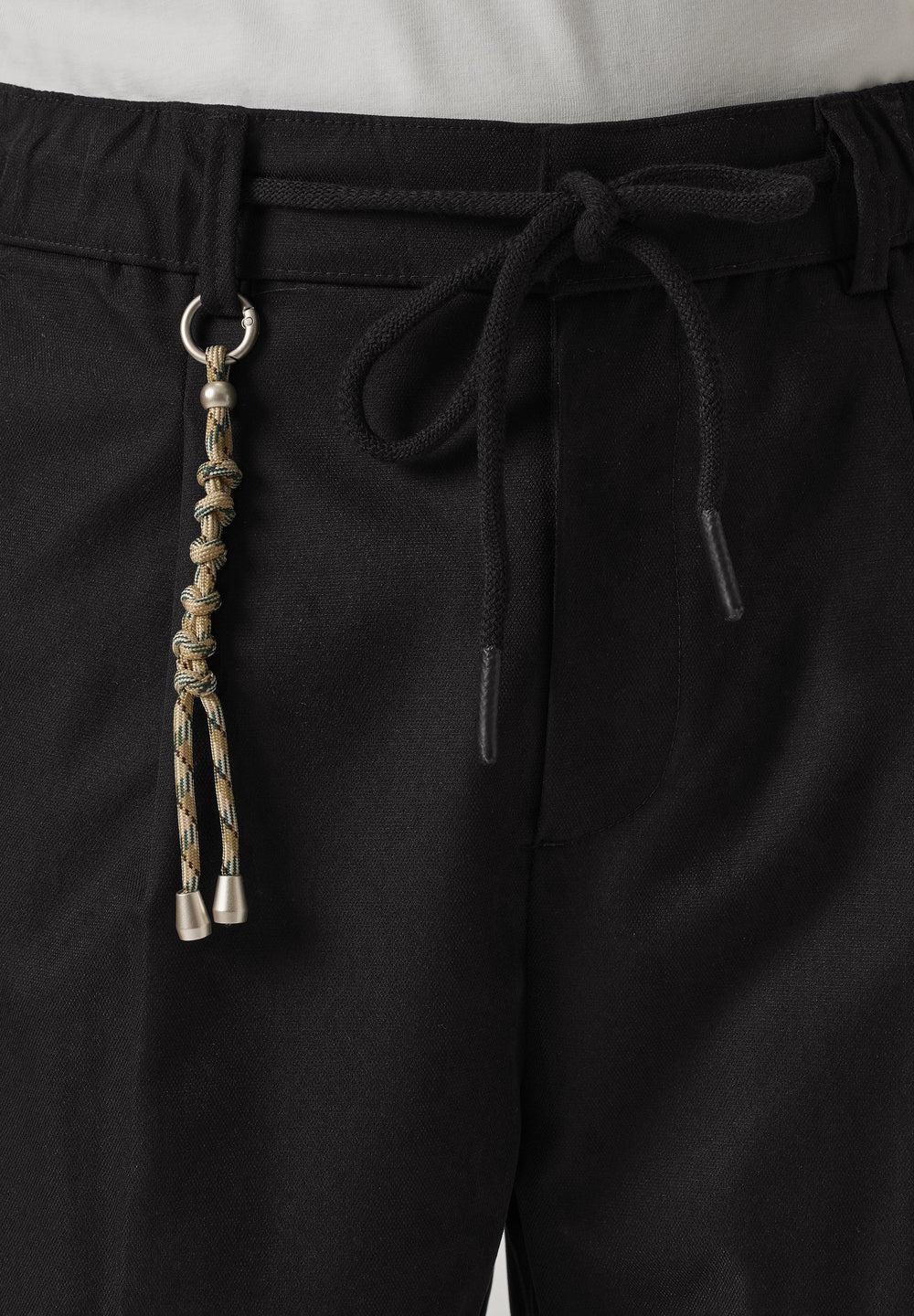 Black Pleated Drawstring Pant
