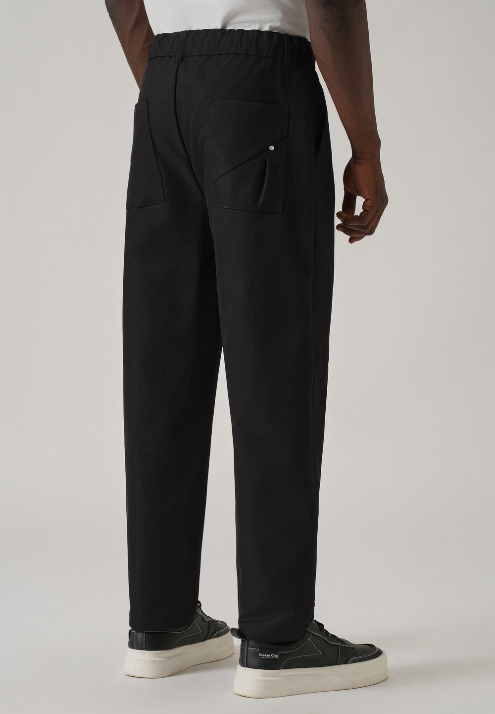 Black Pleated Drawstring Pant