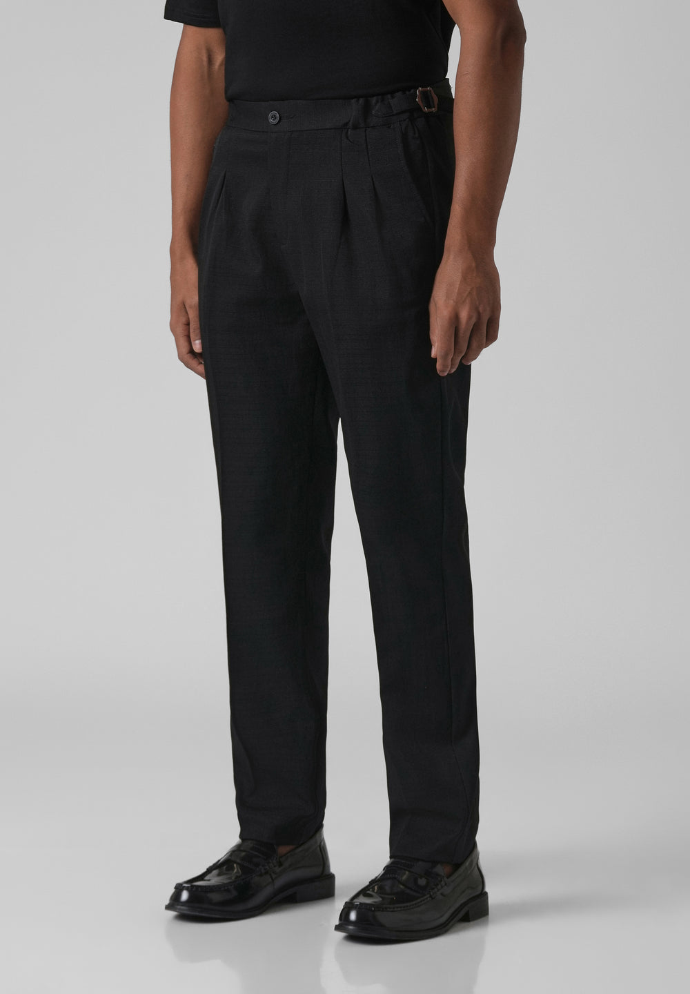 Black Pleated Gurkha Pant