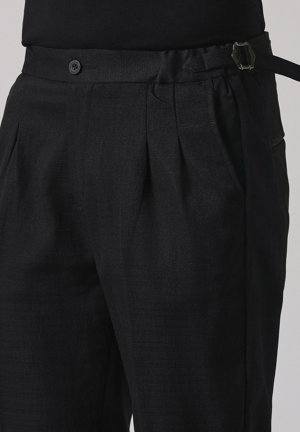 Black Pleated Gurkha Pant