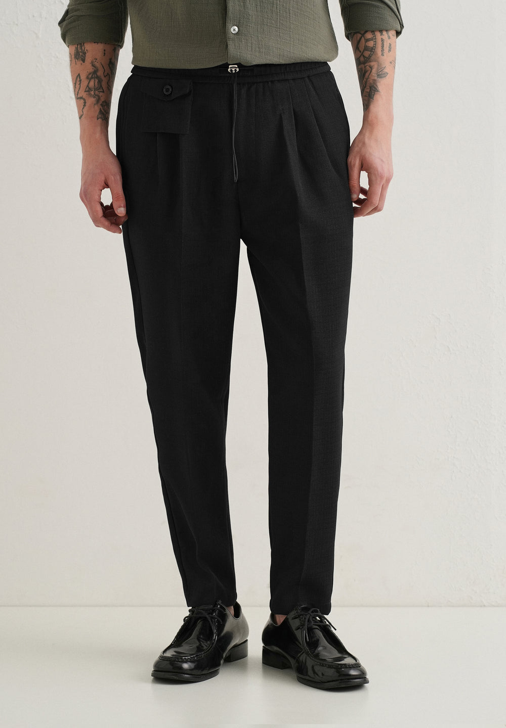 Black Pleated Korean Pant