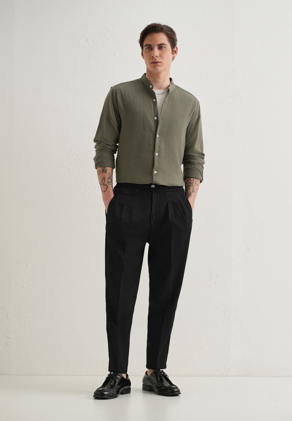 Black Pleated Korean Pant