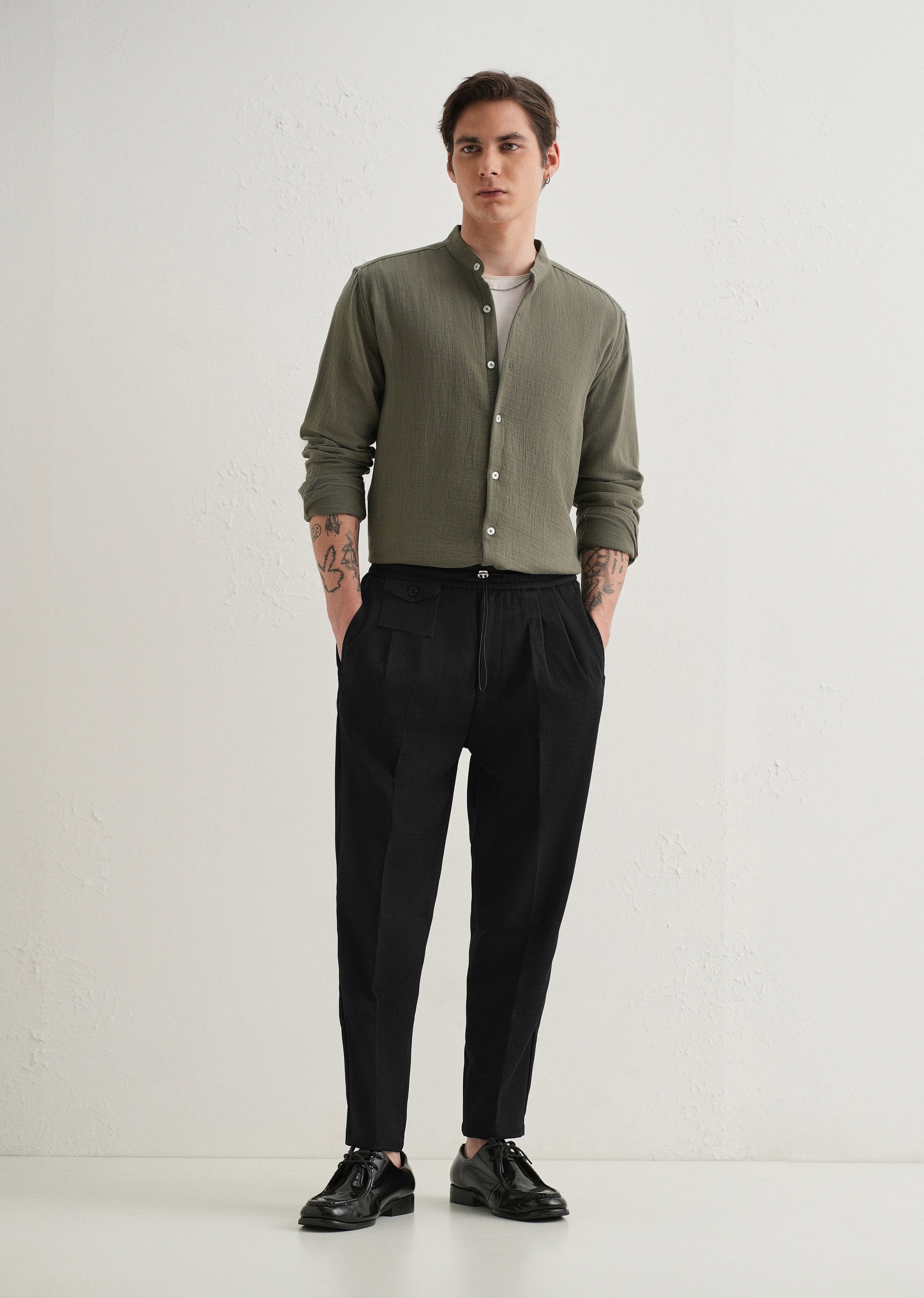 Black Pleated Korean Pant
