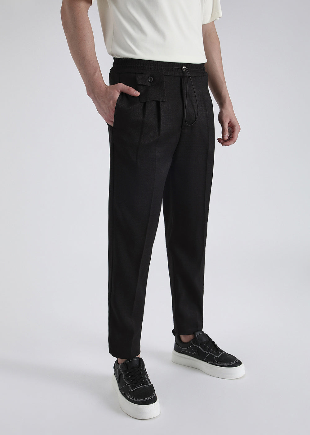 Black Pleated Korean Pant