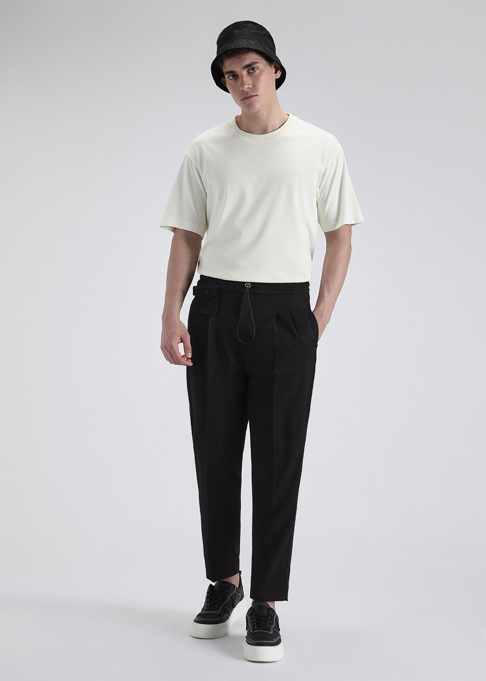 Black Pleated Korean Pant