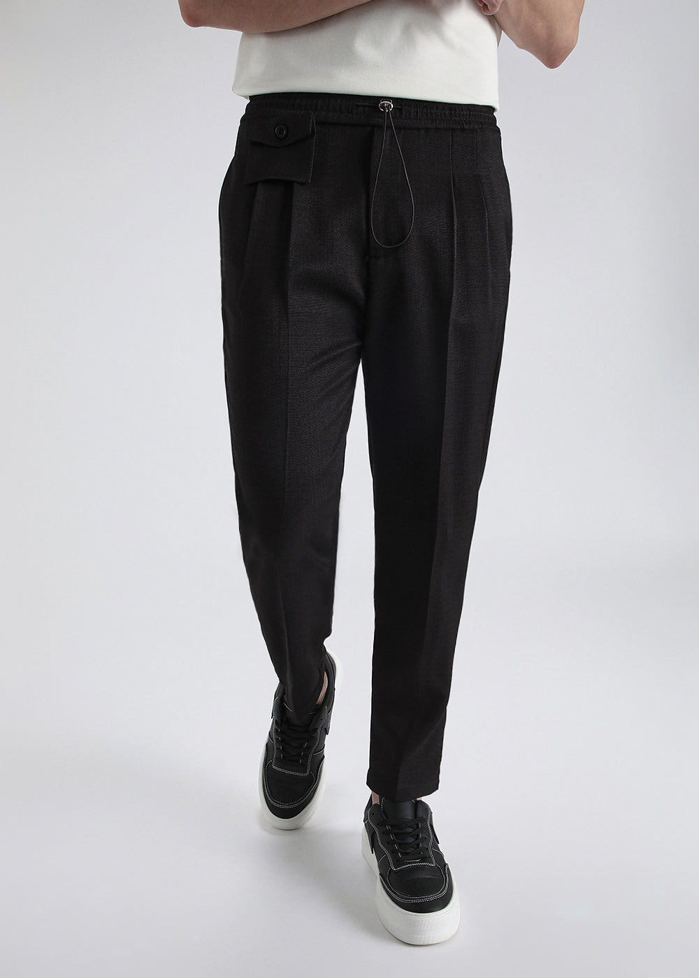 Black Pleated Korean Pant