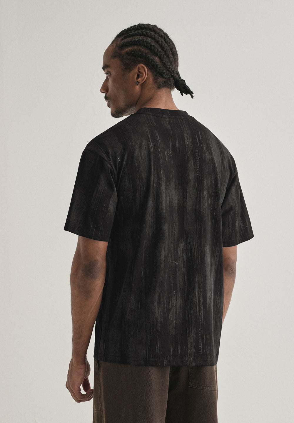 Ink Black Printed Oversized T-shirt
