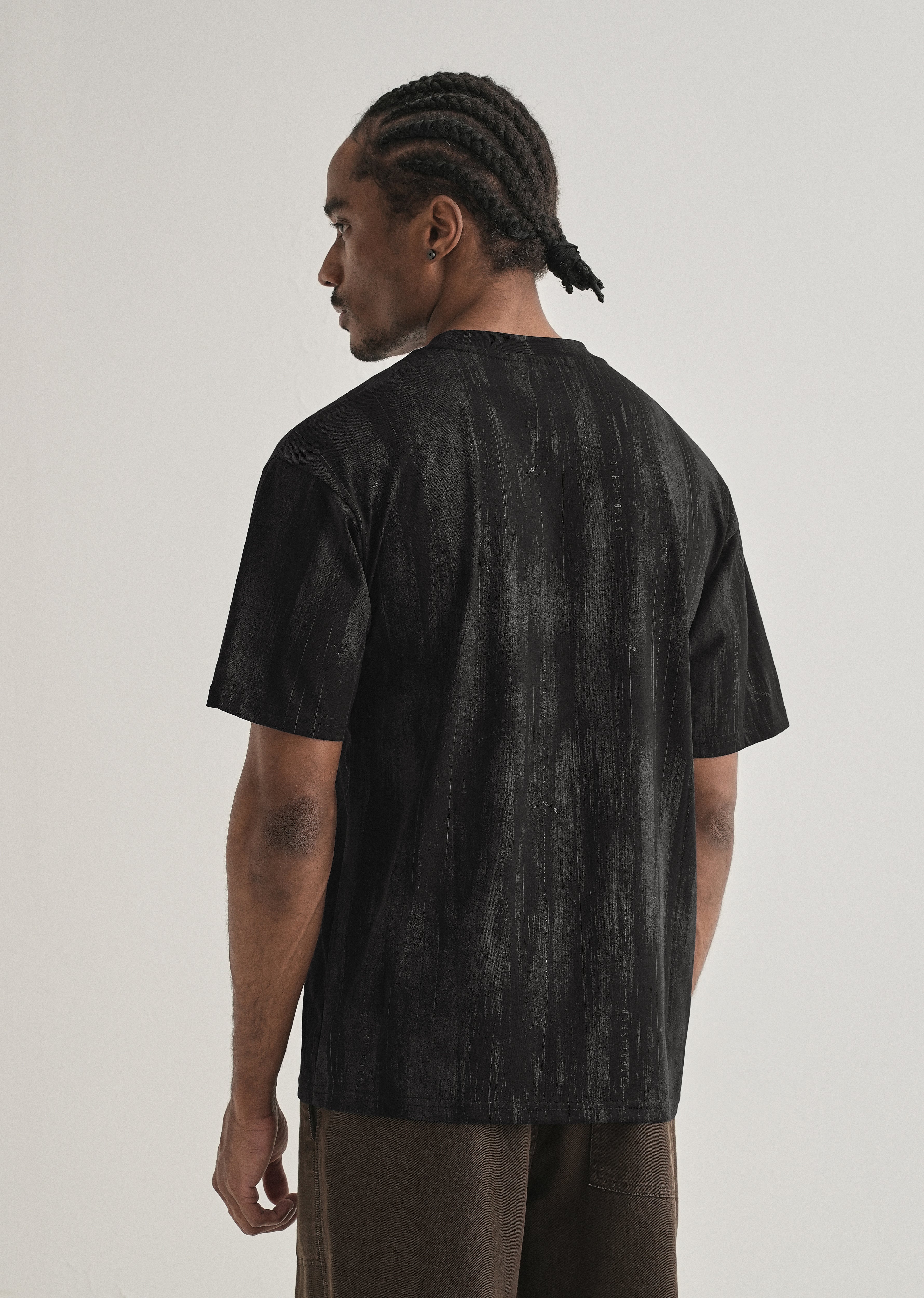 Ink Black Printed Oversized T-shirt