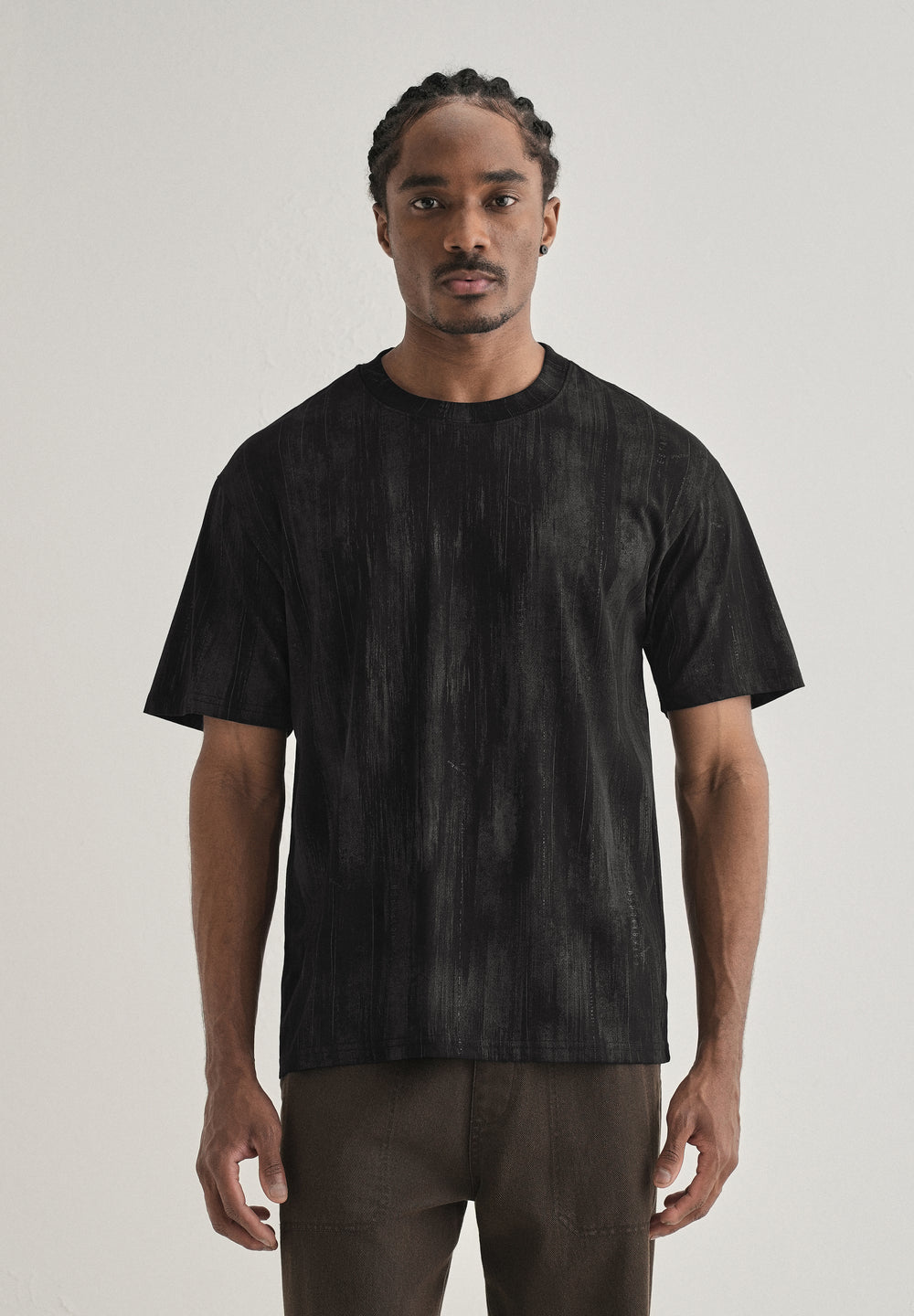 Ink Black Printed Oversized T-shirt