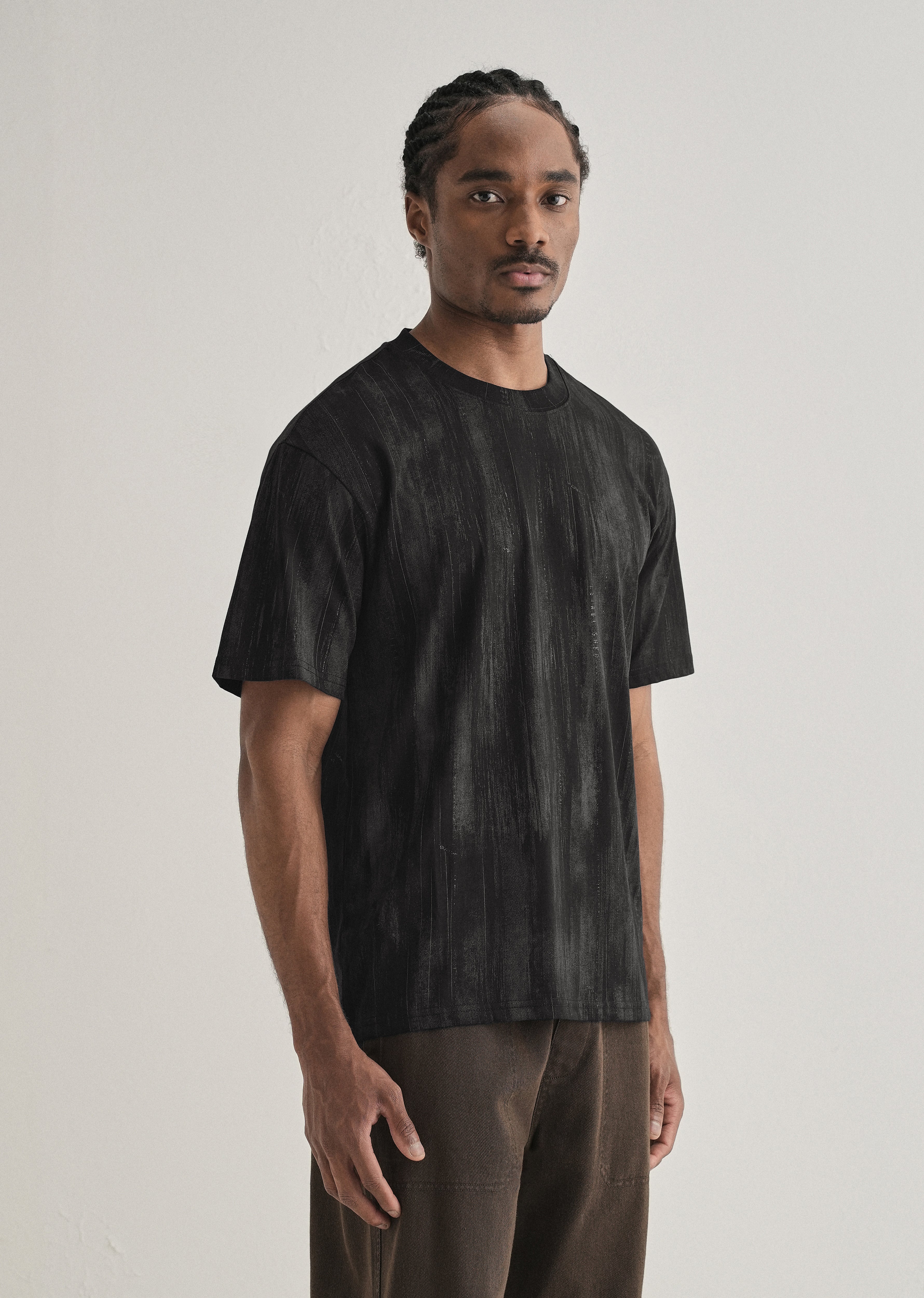 Ink Black Printed Oversized T-shirt