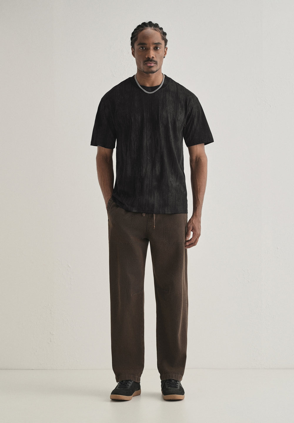 Ink Black Printed Oversized T-shirt