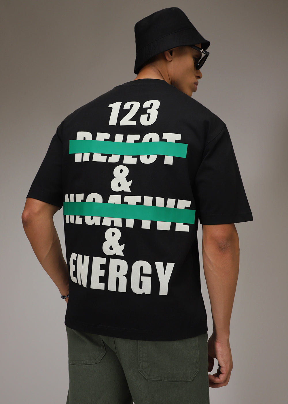 Black Printed Oversized T-shirt