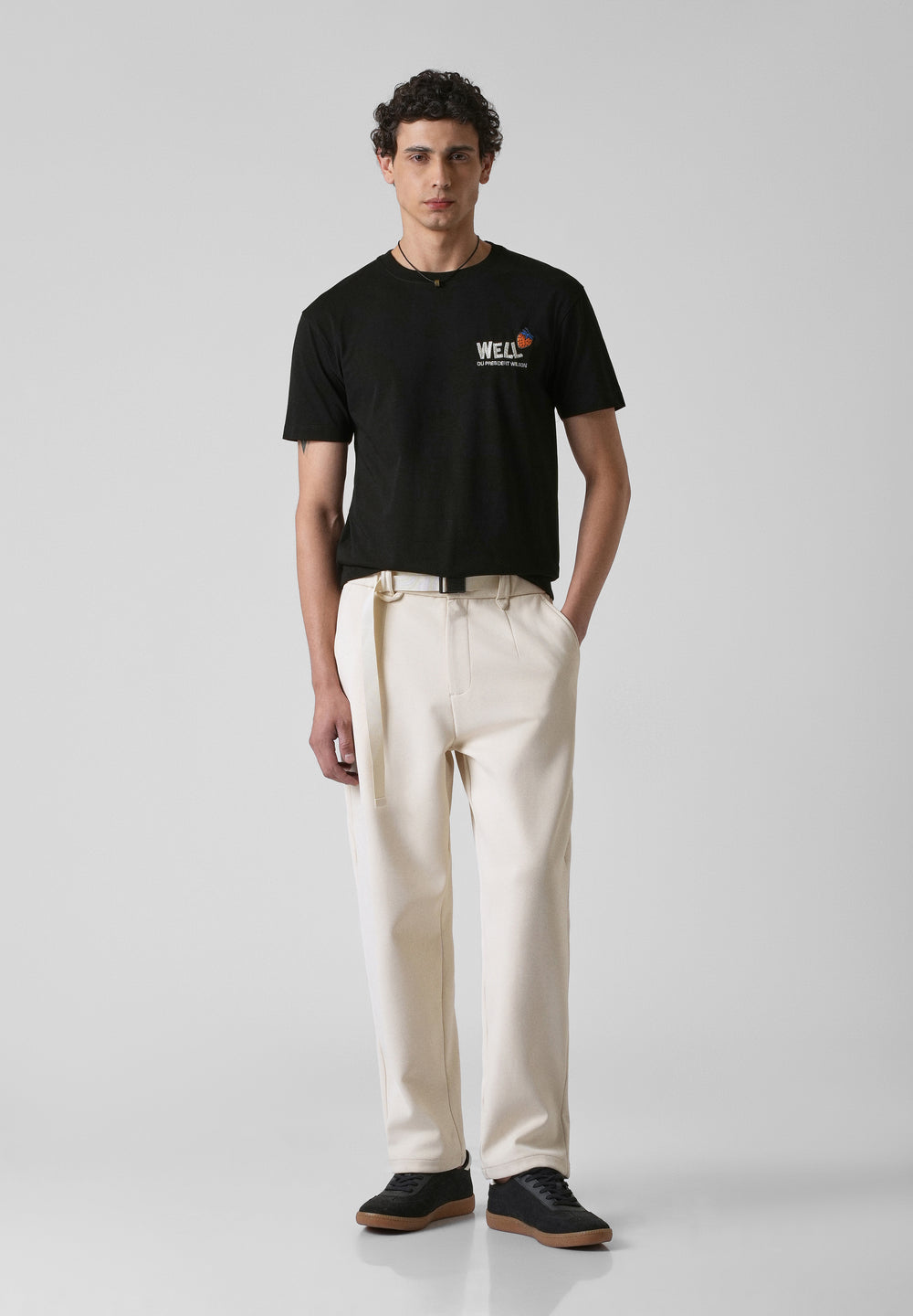 Black Printed Slim Fit T-shirt