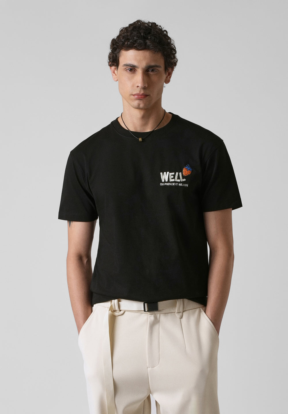 Black Printed Slim Fit T-shirt