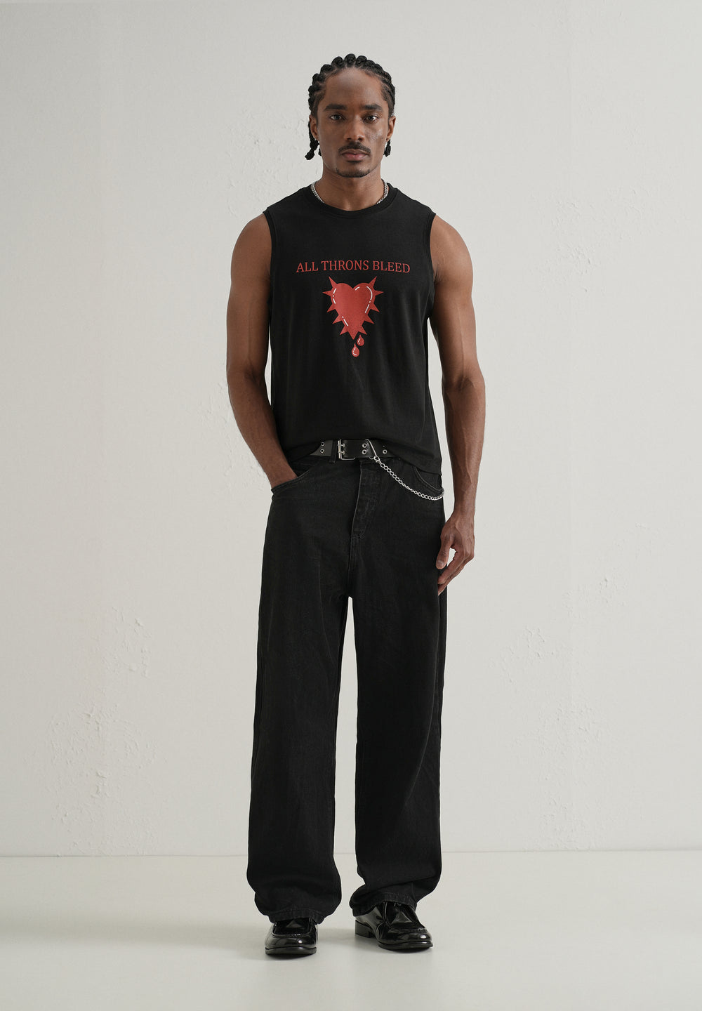 Midnight Black Printed Tank