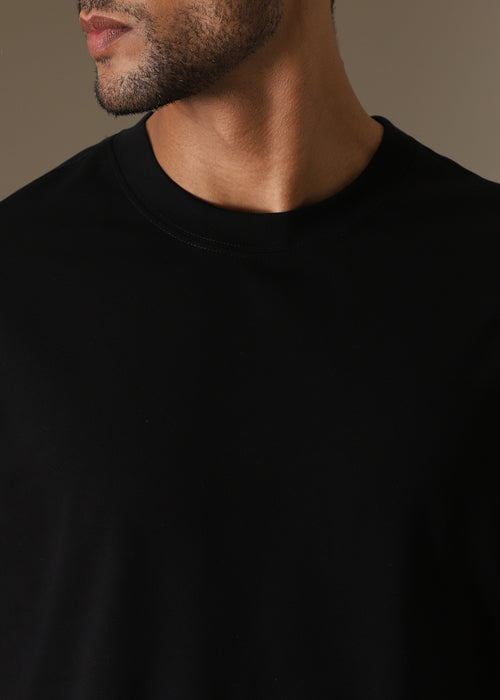 Stern Black Regular Fit T-shirt