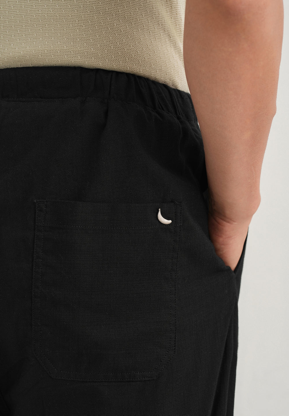 Black Relaxed Fit Cotton Trouser