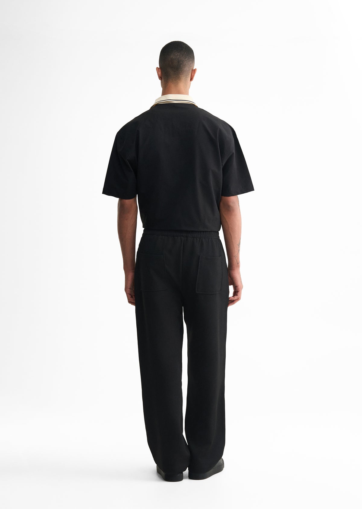 Black Relaxed Fit Drawstring Pant