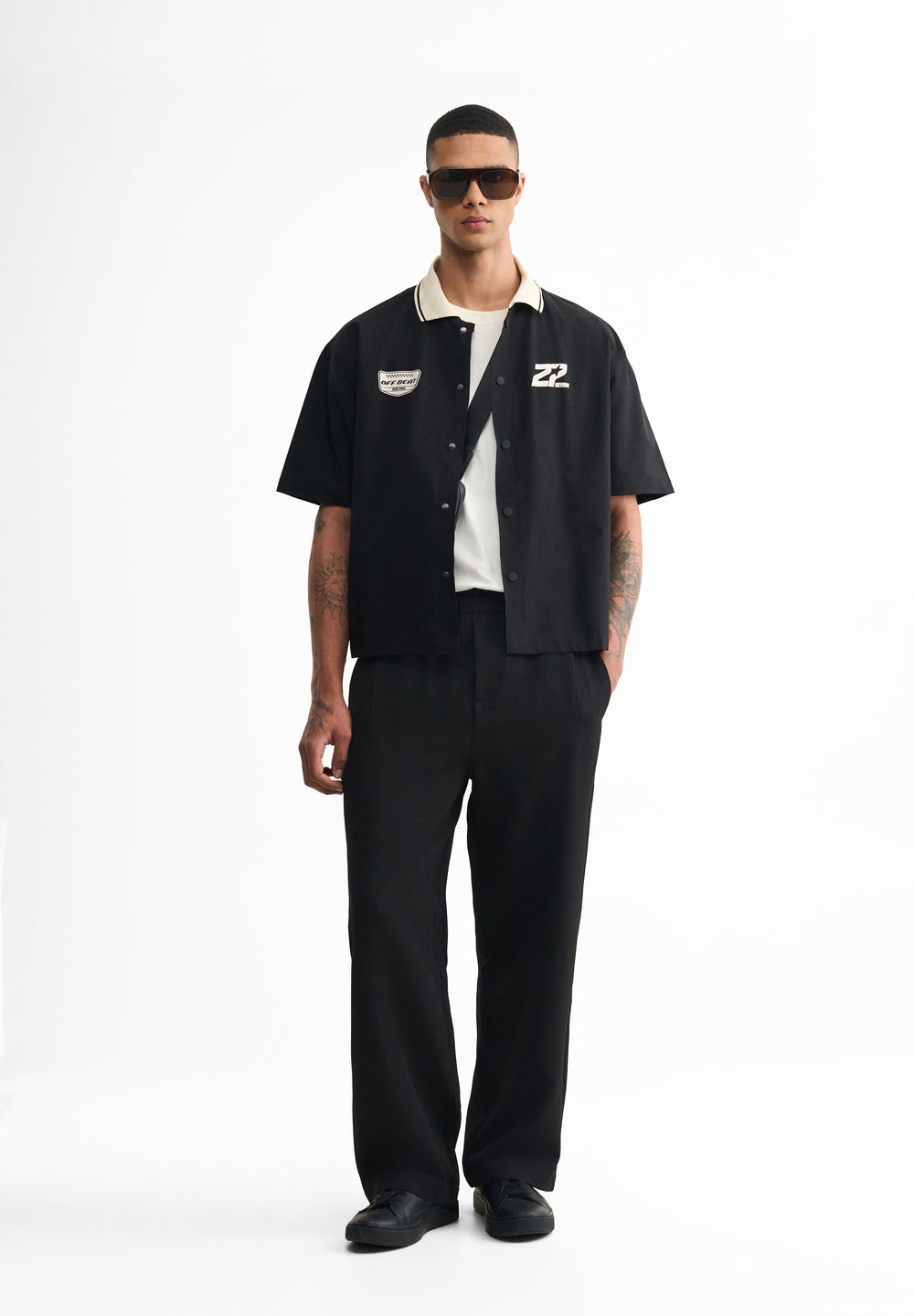 Black Relaxed Fit Drawstring Pant