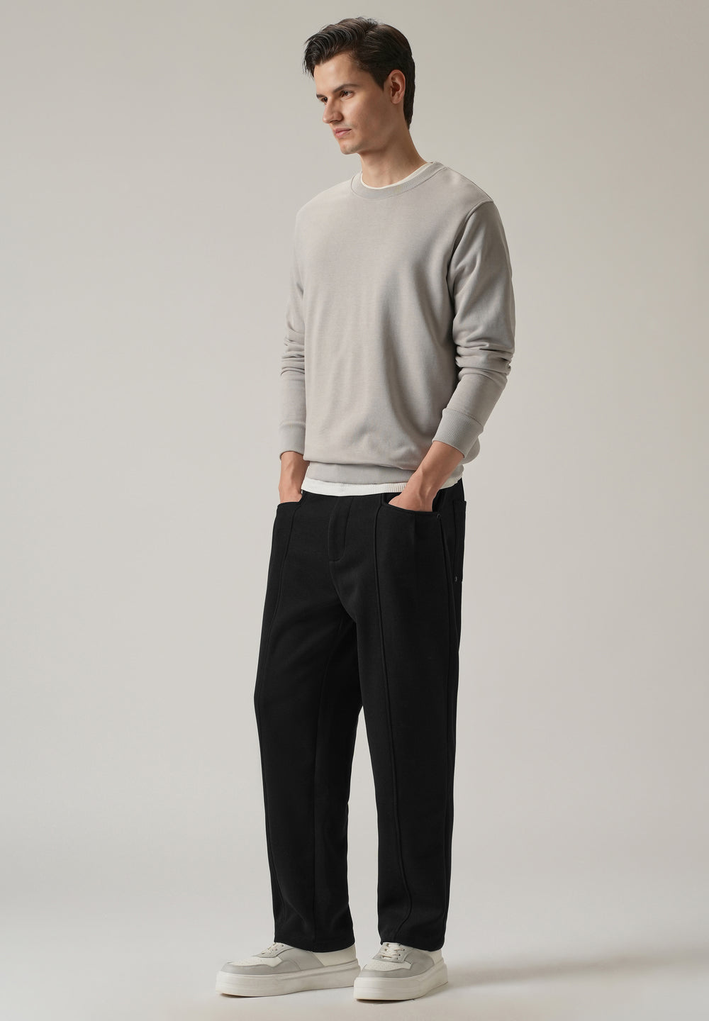 Black Corduroy Relaxed Fit Drawstring Pant