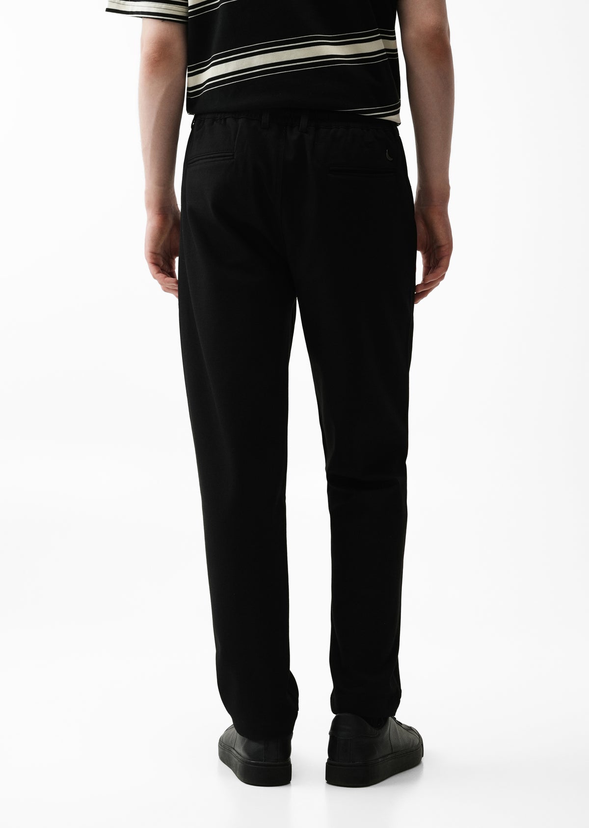 Black Relaxed Fit Drawstring Trouser