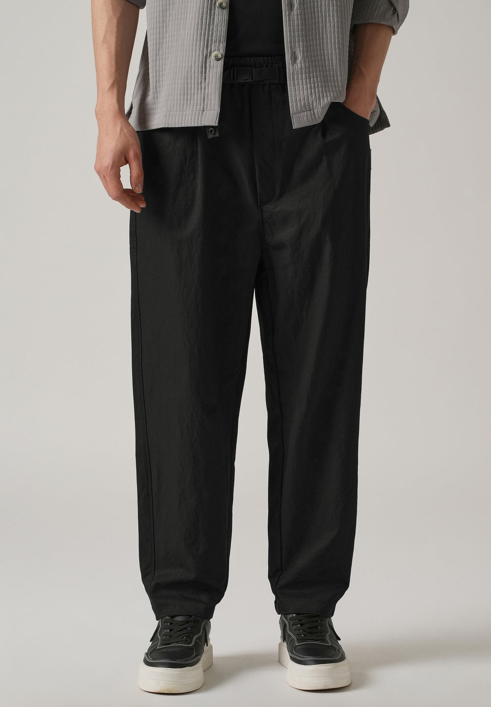 Black Twill Relaxed Fit Pant