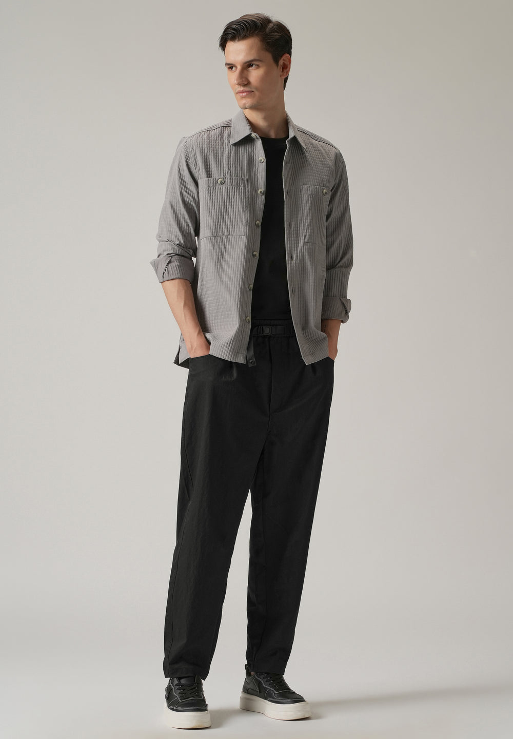 Black Twill Relaxed Fit Pant