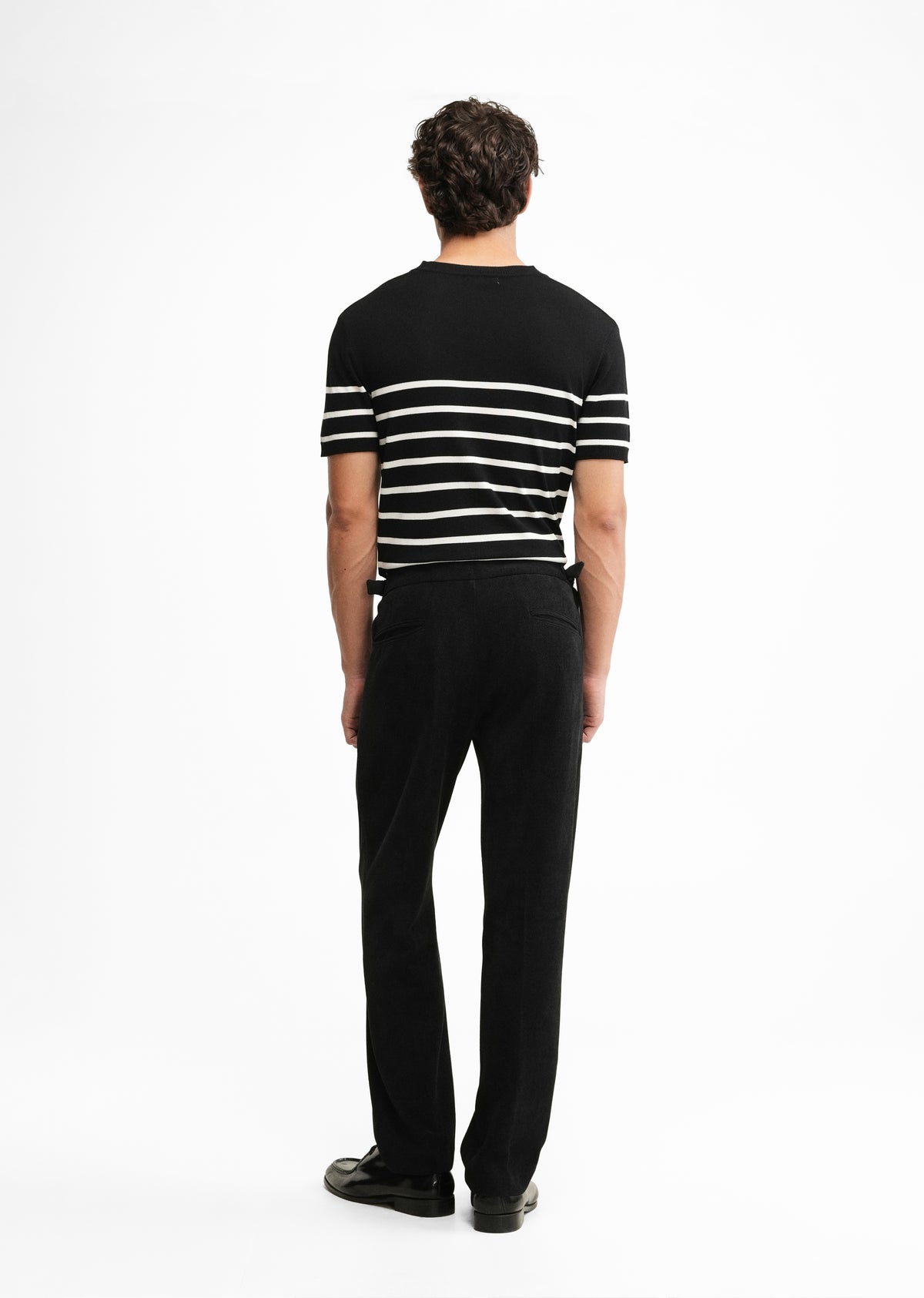 Black Ribbed Stretch Gurkha Pant