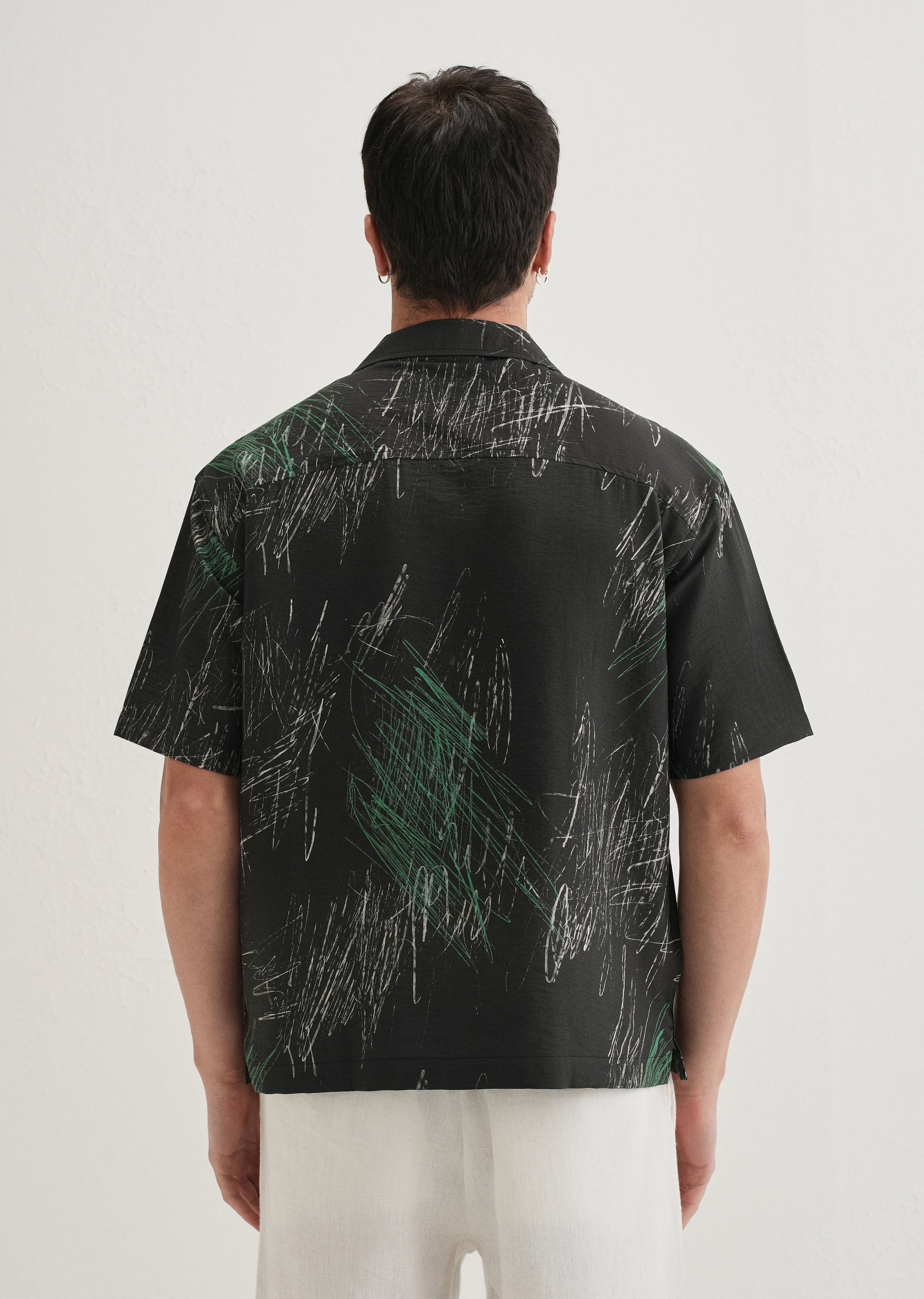 Black Scribble Printed Shirt