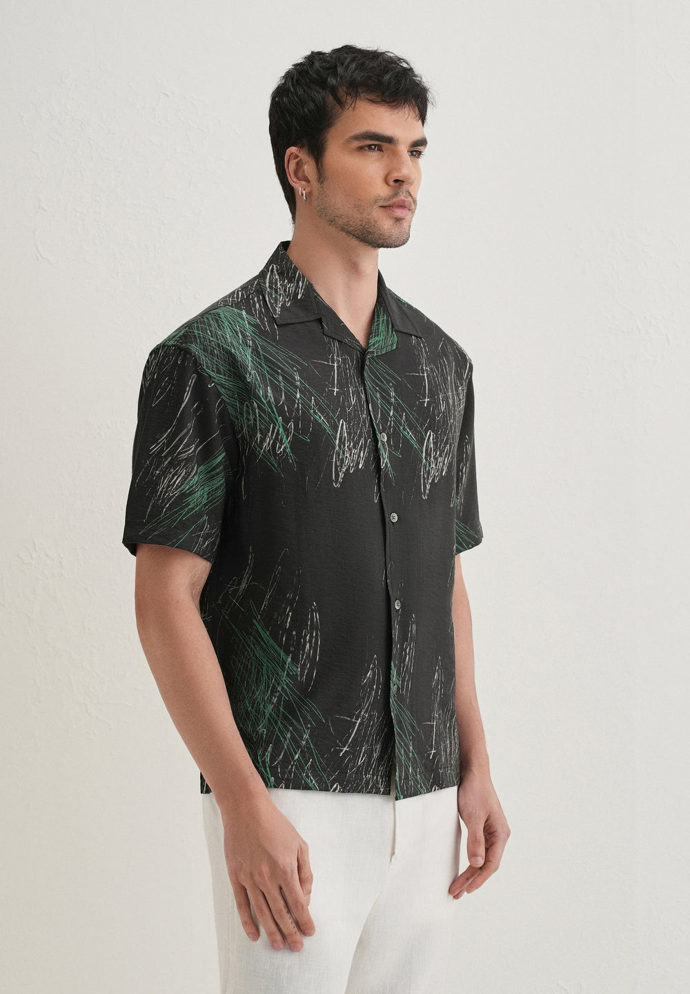 Black Scribble Printed Shirt