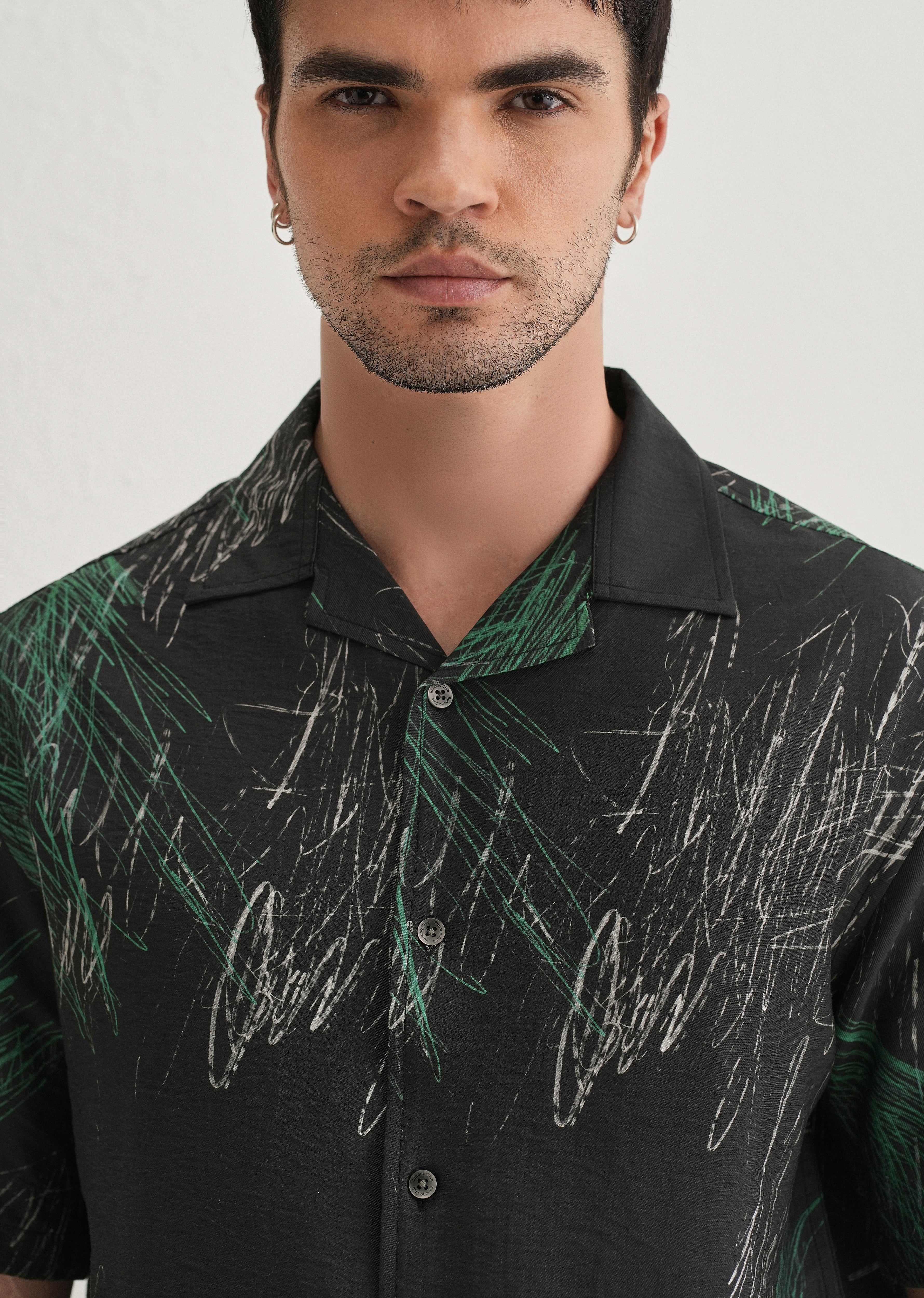 Black Scribble Printed Shirt