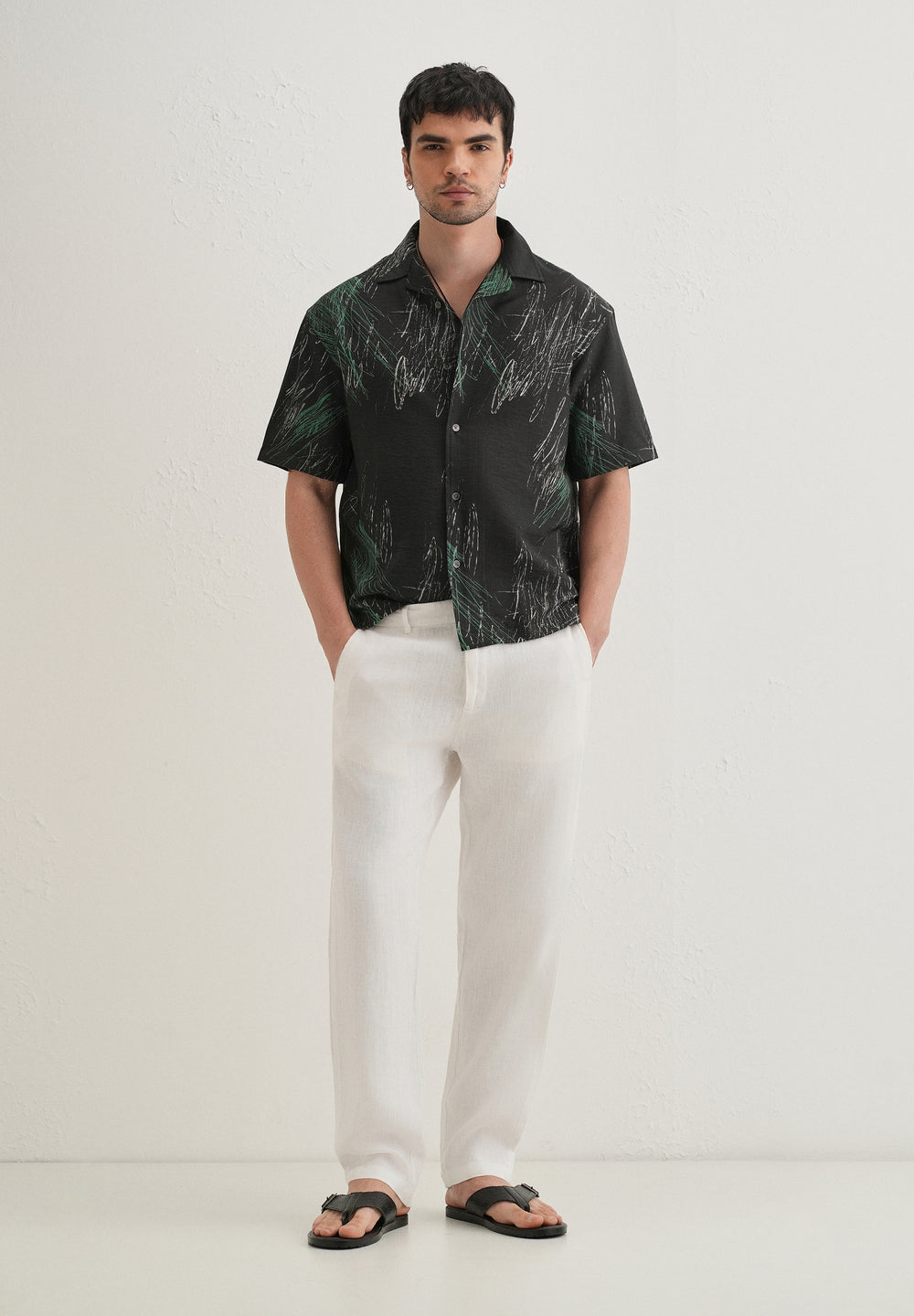 Black Scribble Printed Shirt