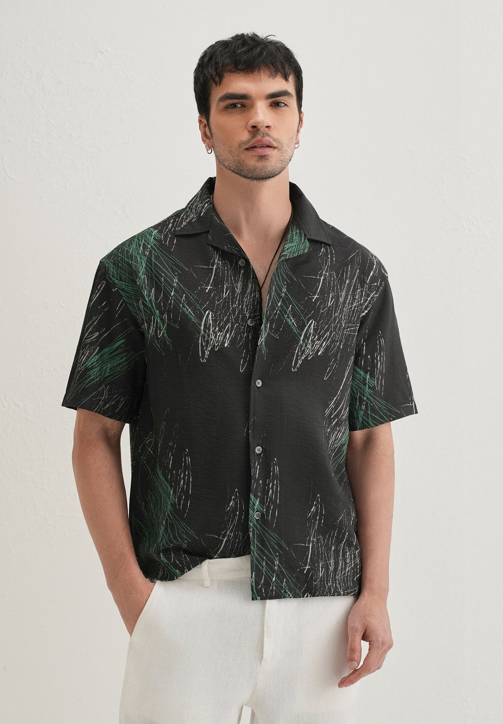 Black Scribble Printed Shirt
