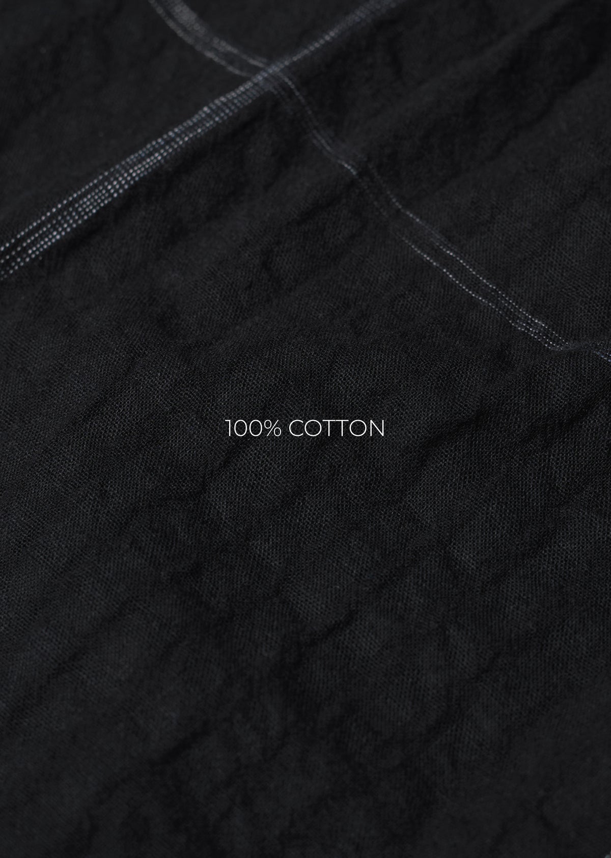 Black Self Check Cotton Shirt