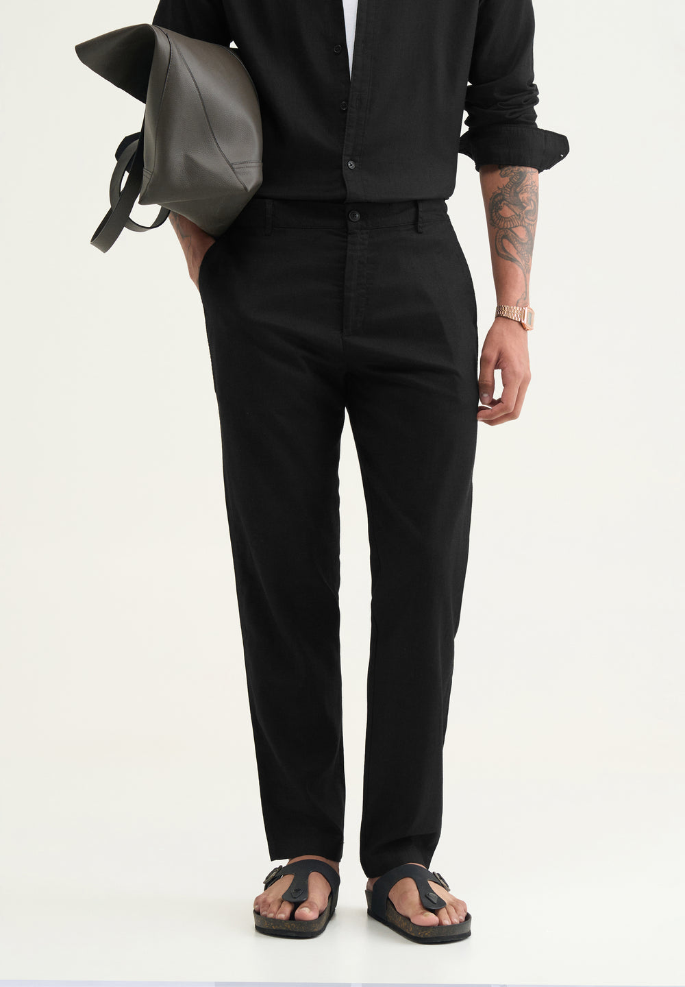 Black Semi-Elasticated Trouser