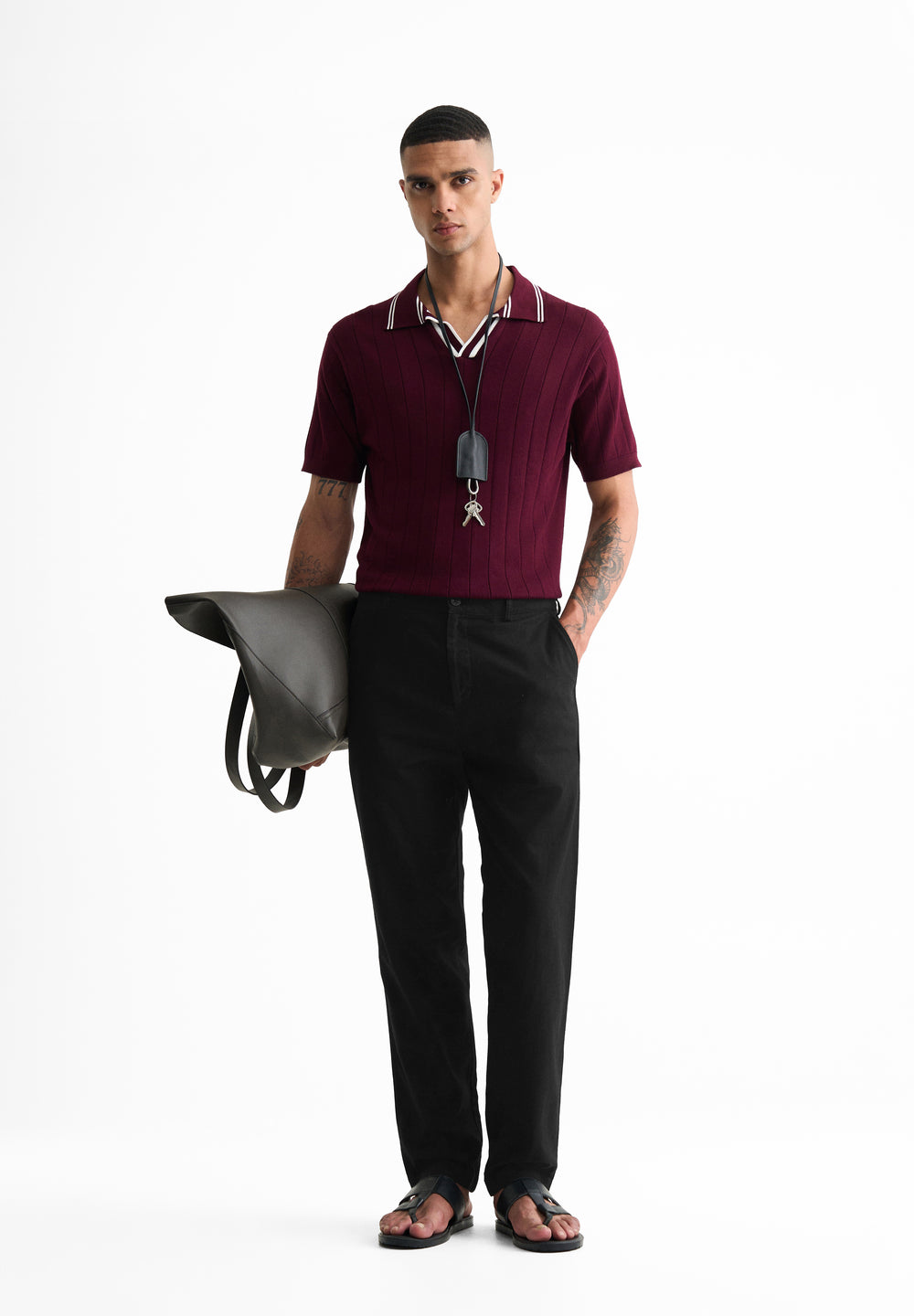 Black Semi-Elasticated Relaxed Fit Trouser
