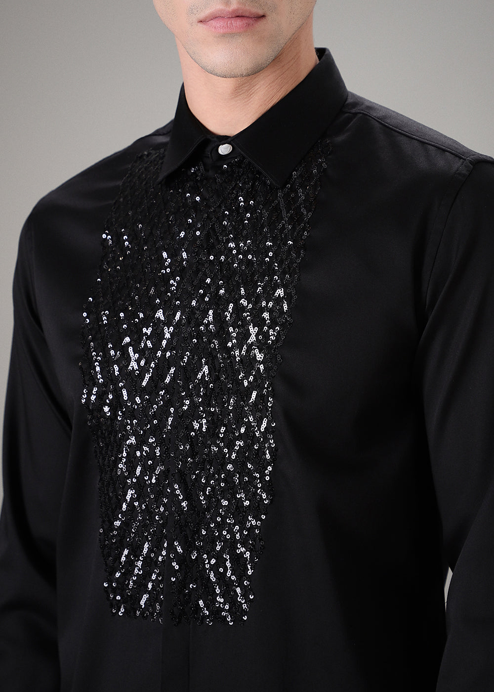 Black Sequence Designer Shirt