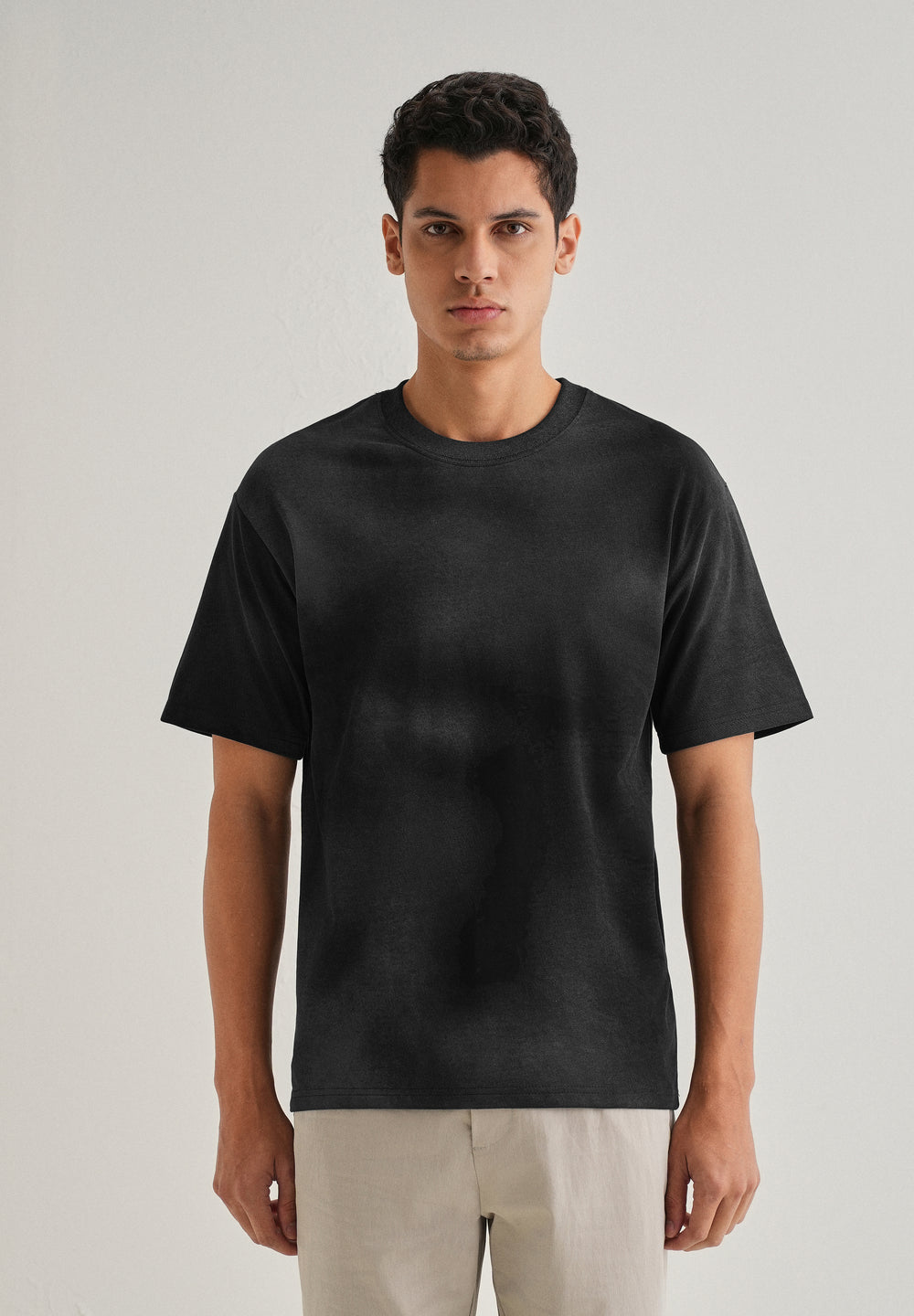 Black Smudge Wash Oversized T-shirt