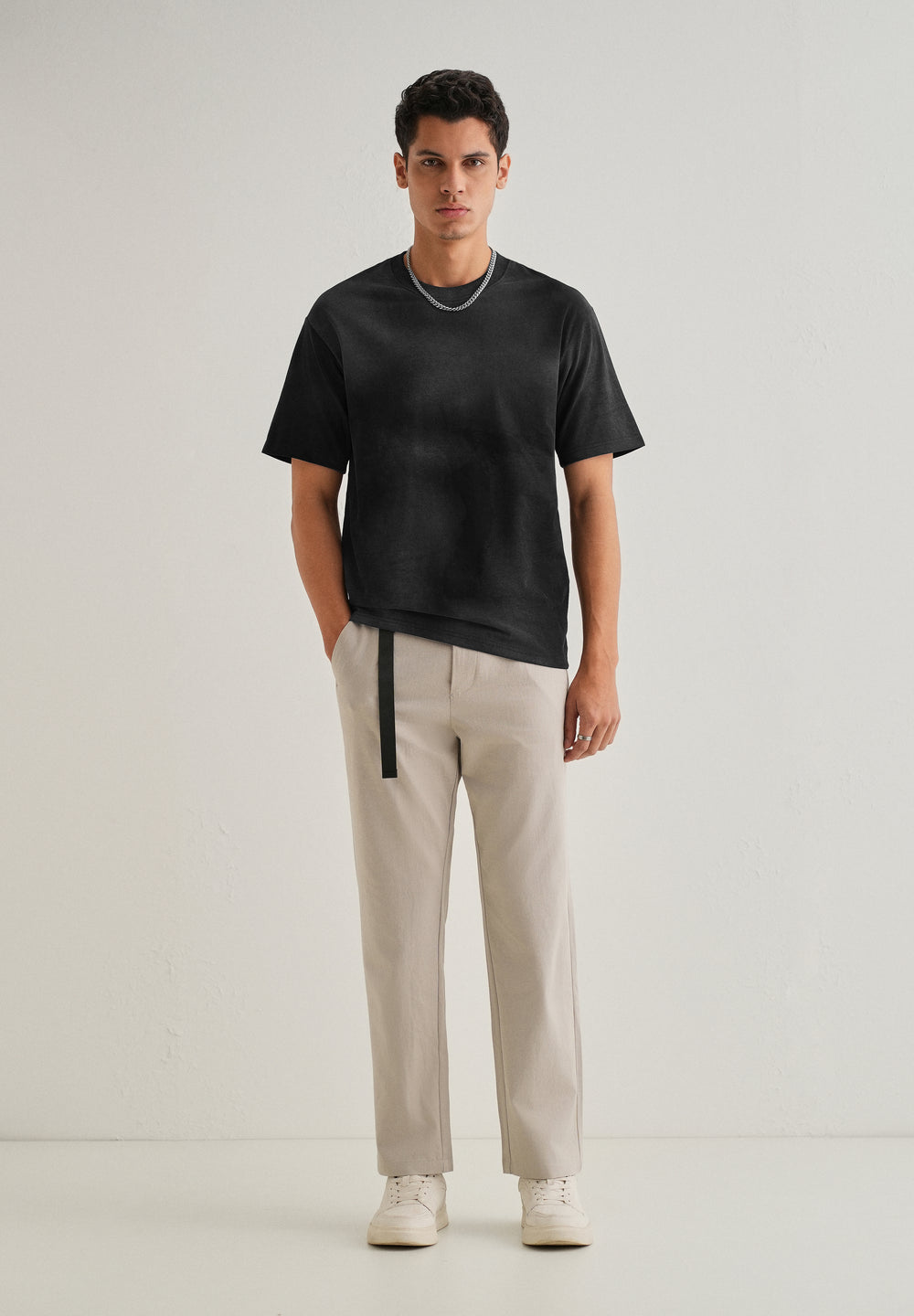 Black Smudge Wash Oversized T-shirt