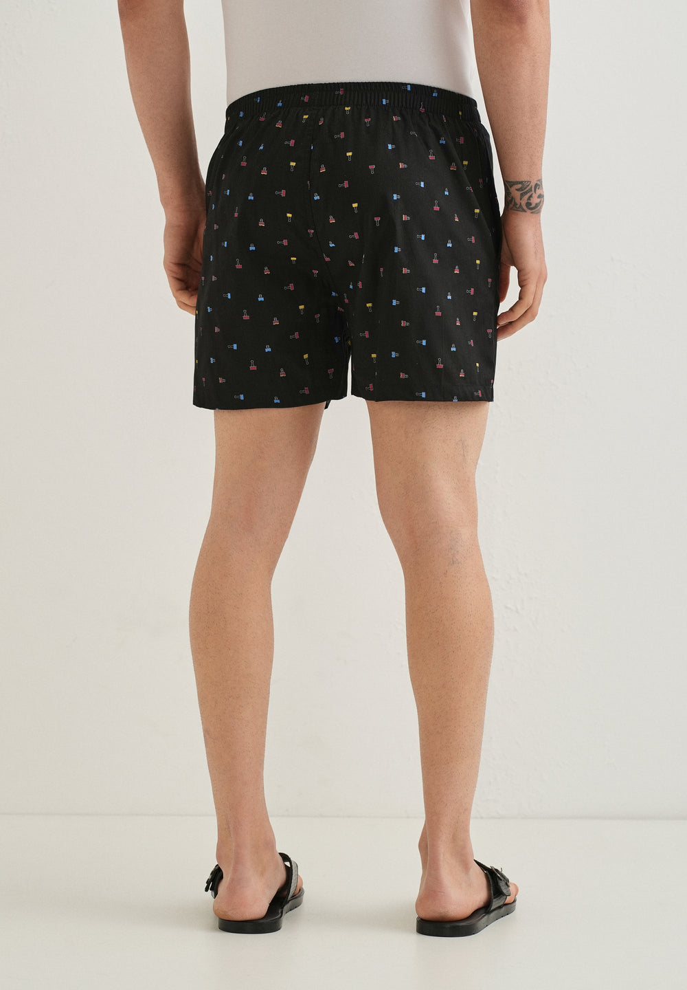 Black Stamp Printed Boxer