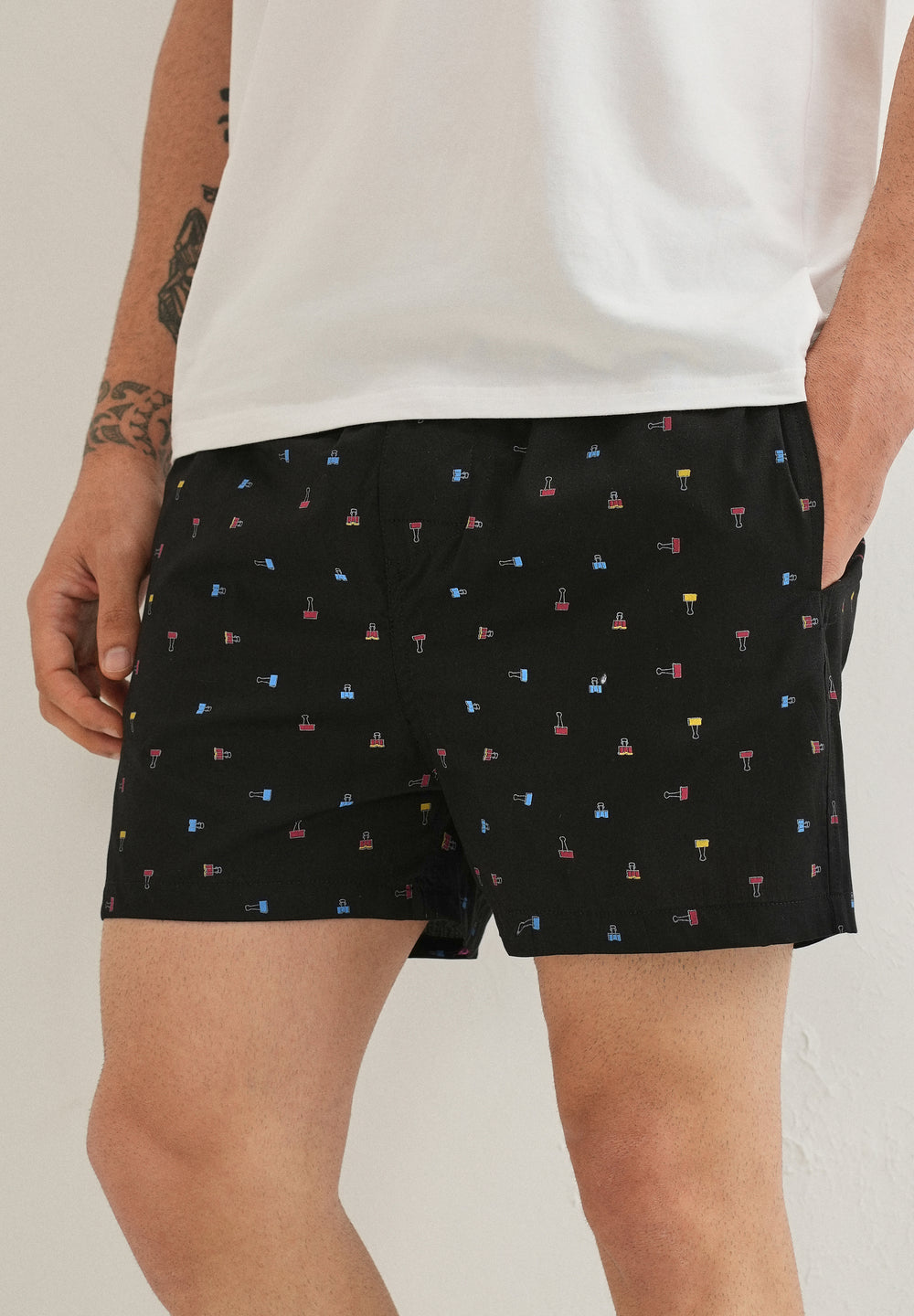 Black Stamp Printed Boxer