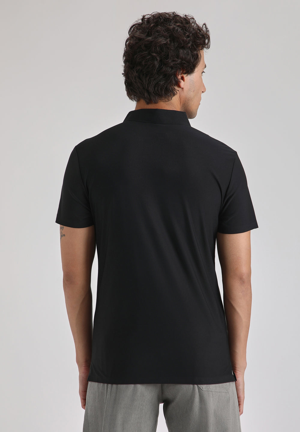 Black Stitchless Polo T-shirt
