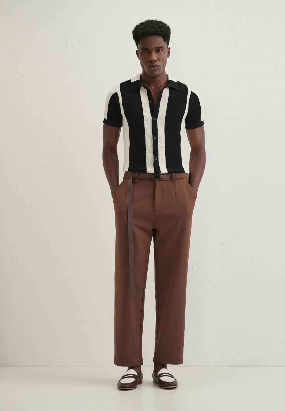 Black Stripe Knitted Shirt