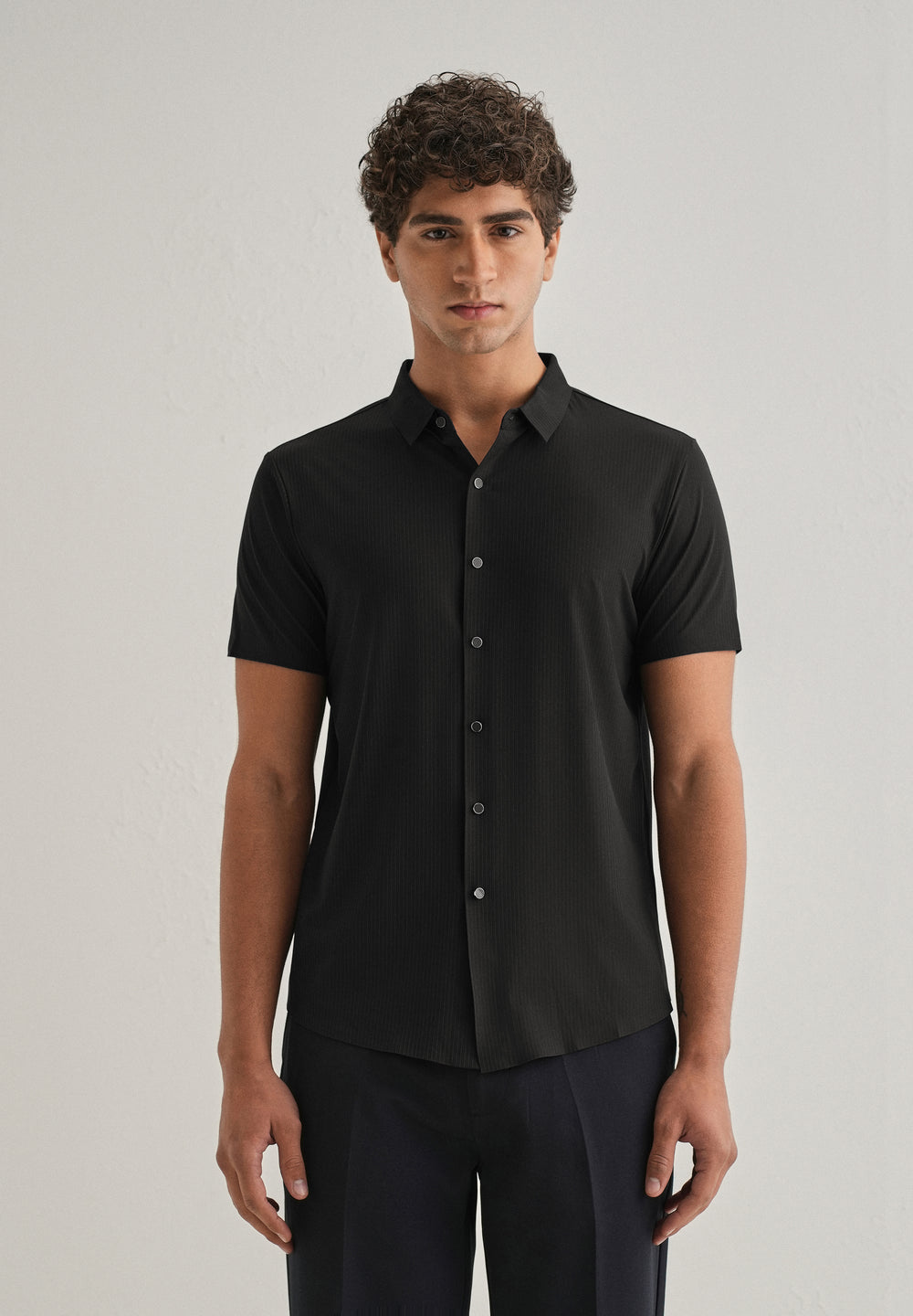 Black Stripe Seamless Shirt