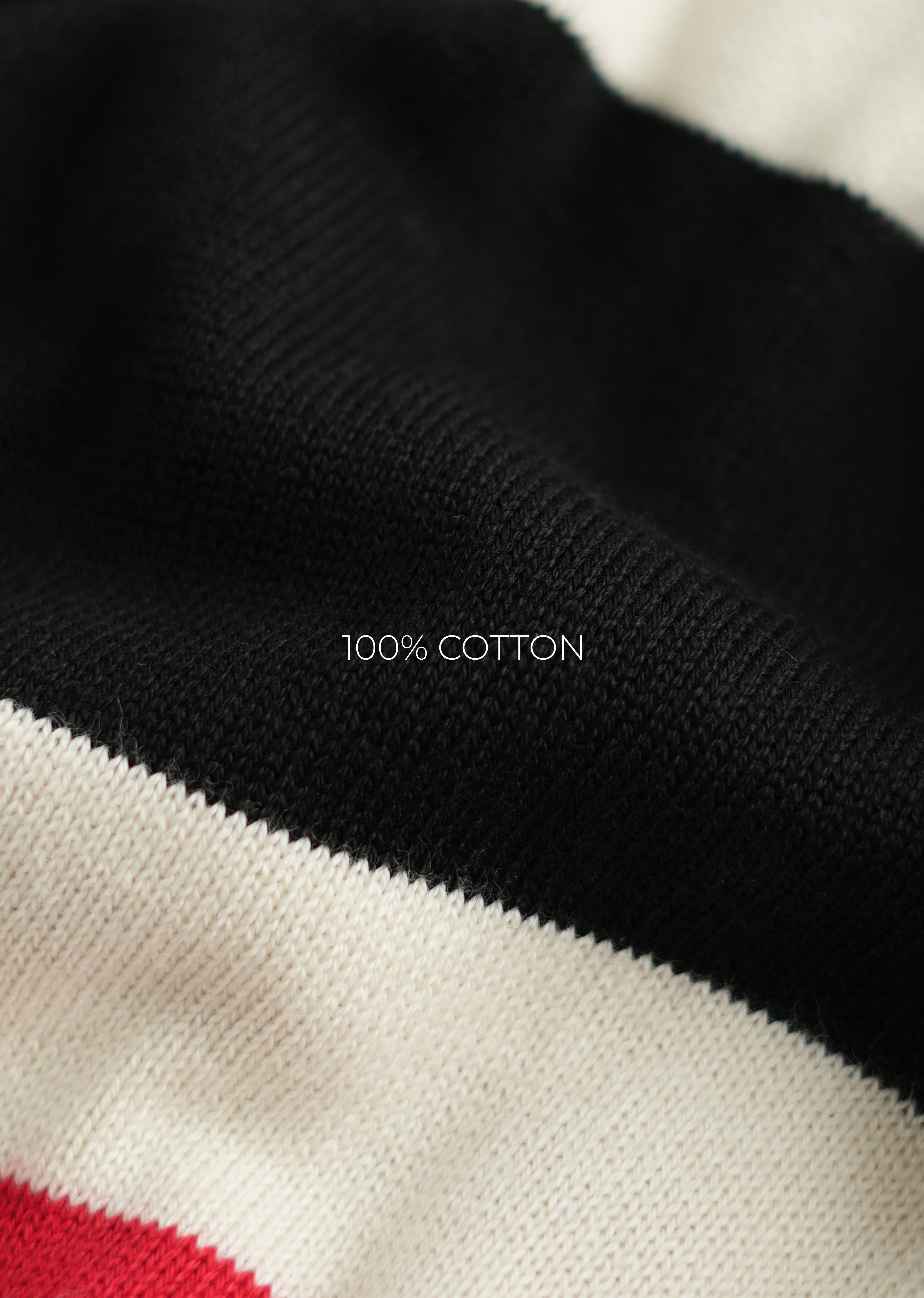 Black Striped Knitted Polo