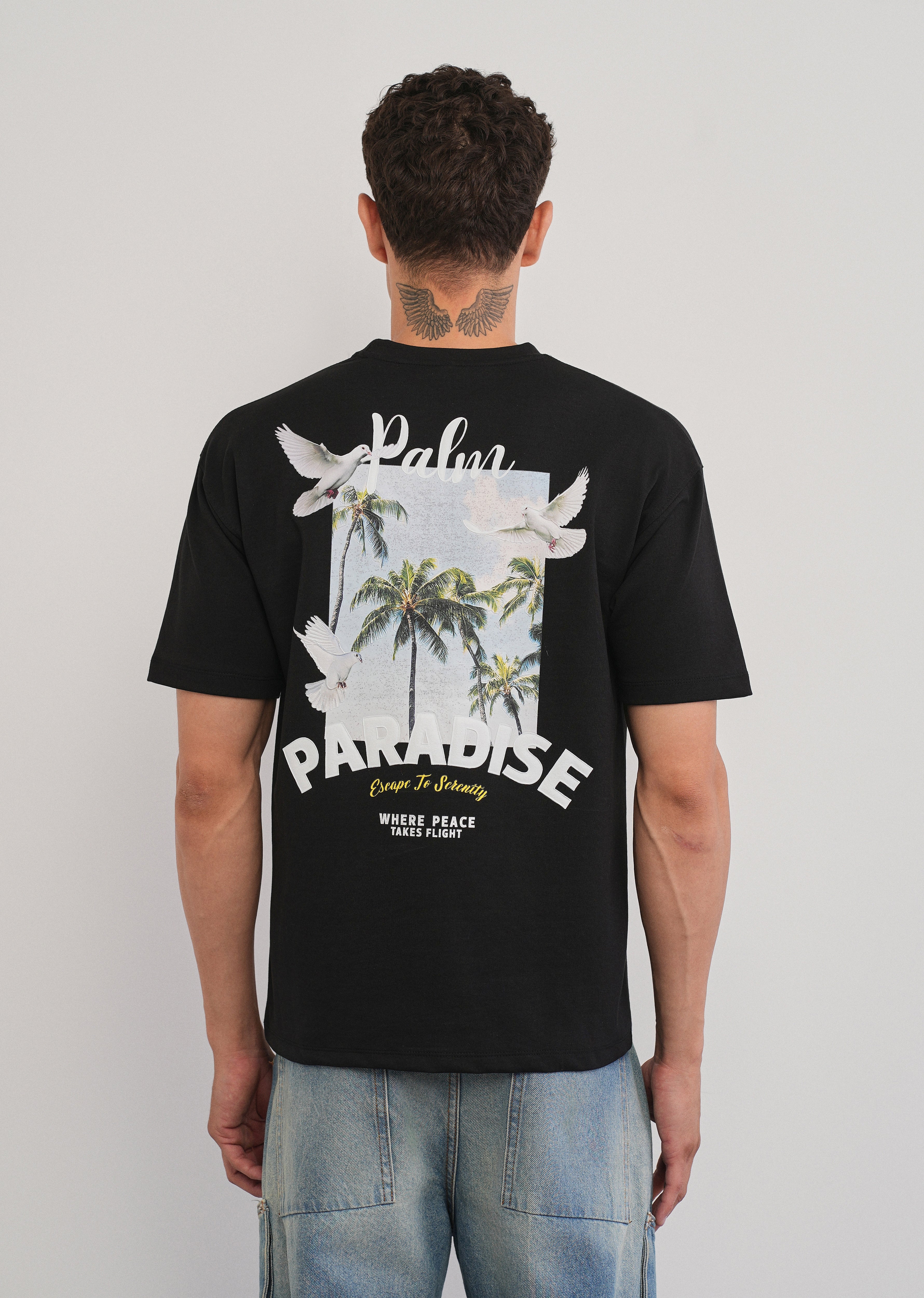 Black Paradise Graphic Print T-shirt