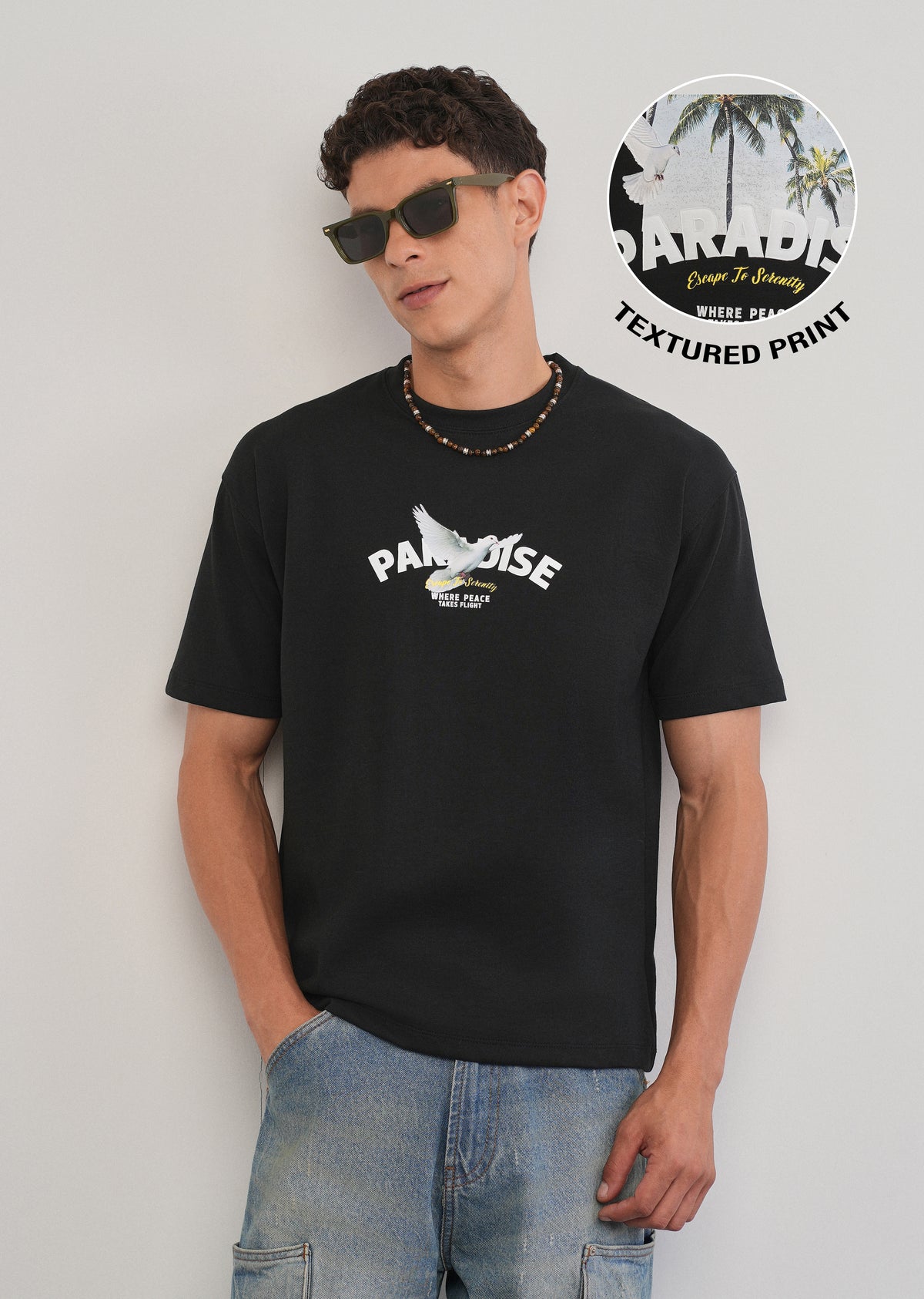 Black Paradise Graphic Print T-shirt