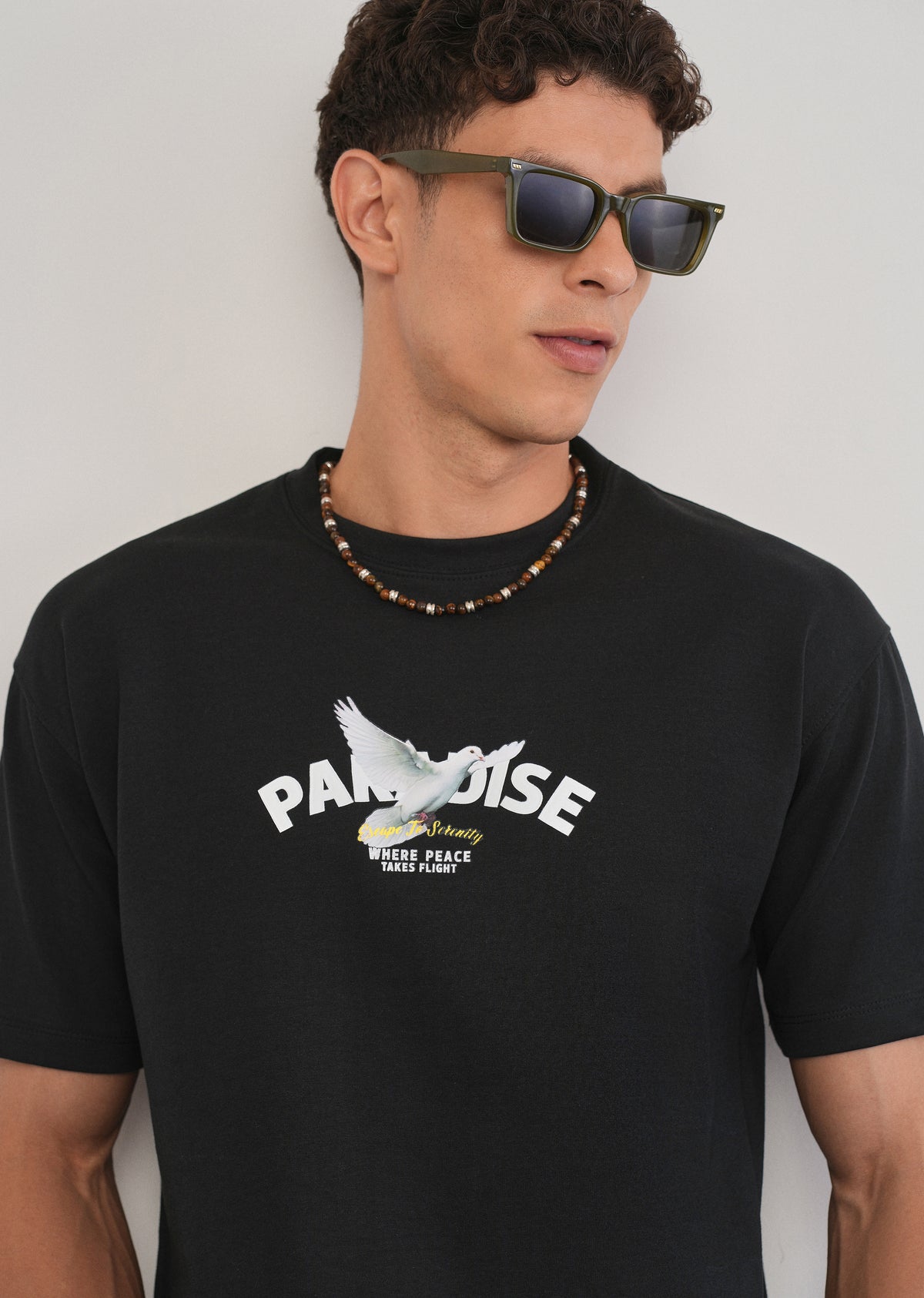 Black Paradise Graphic Print T-shirt