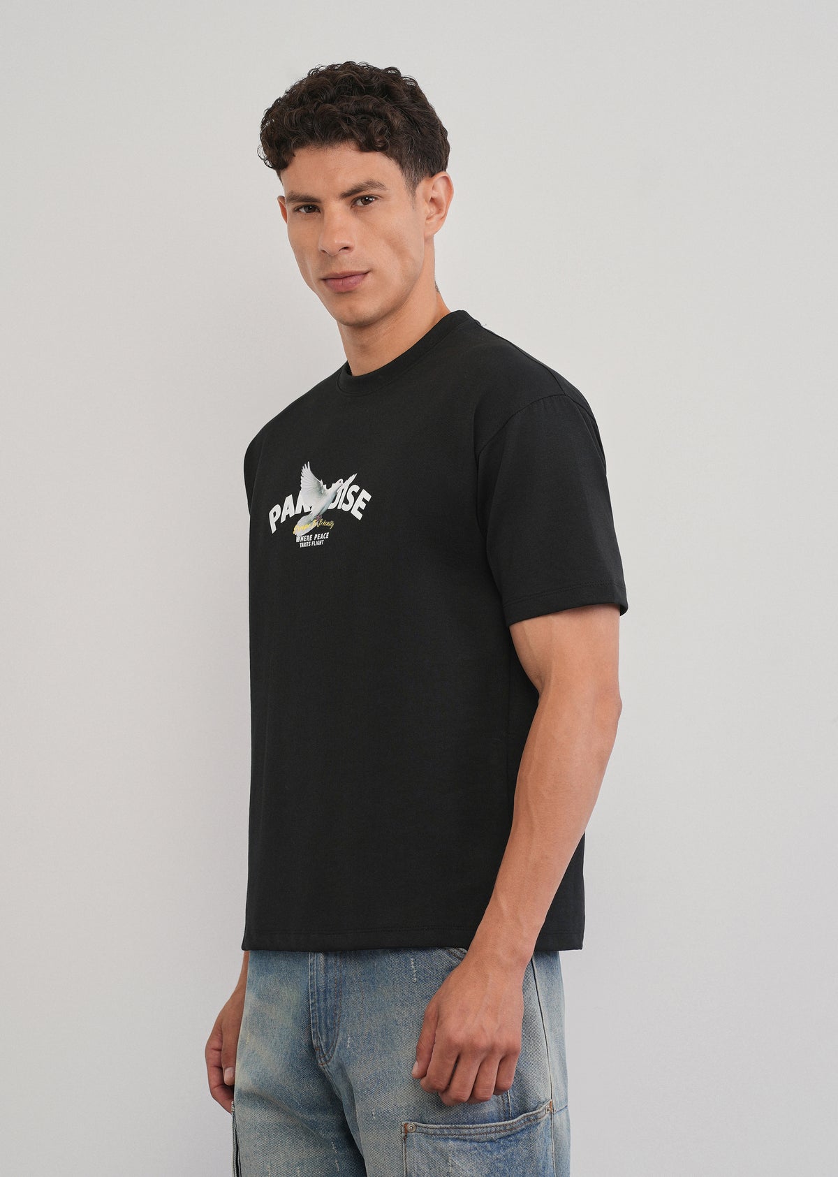 Black Paradise Graphic Print T-shirt
